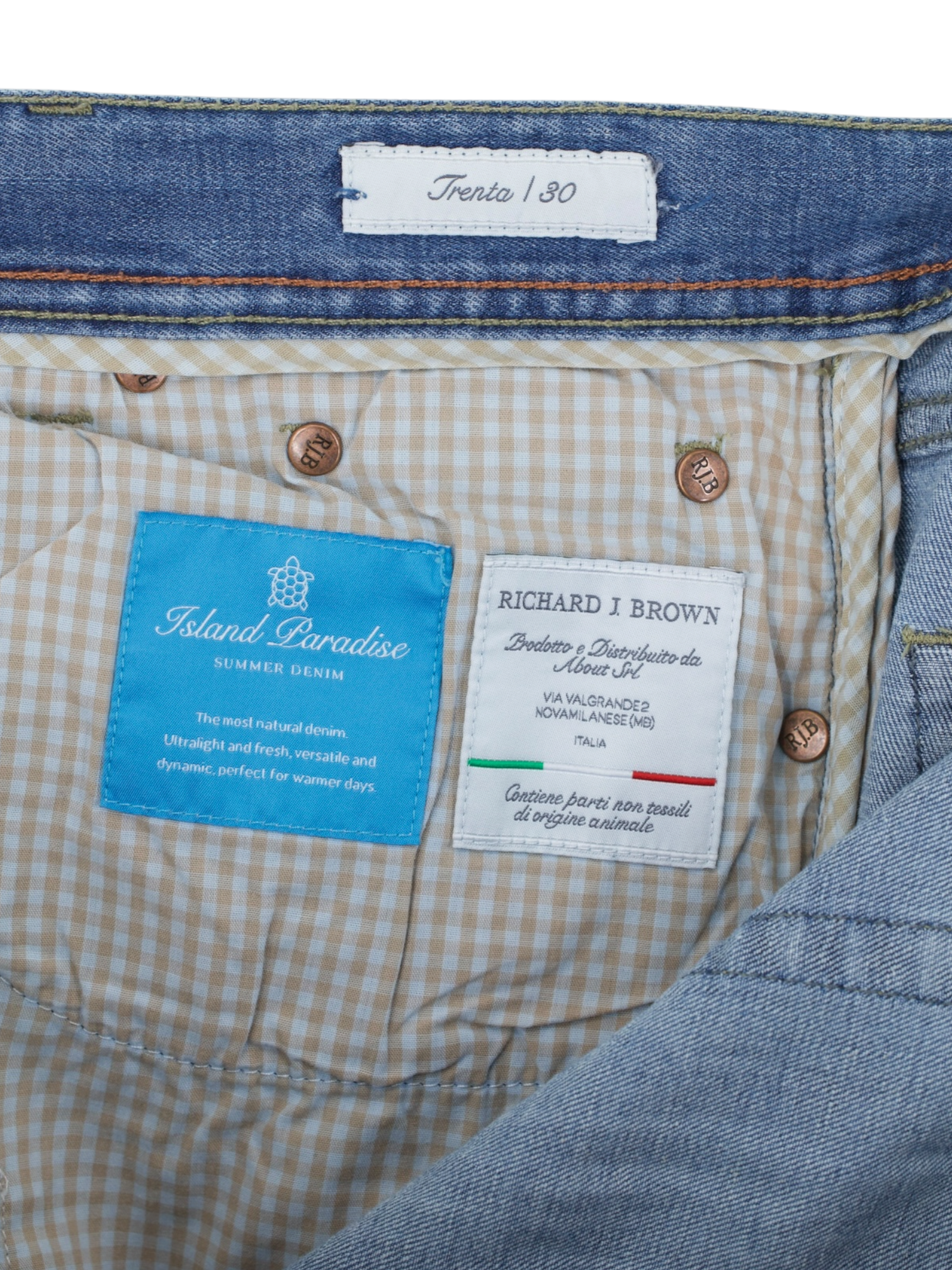 Richard J. Brown Light Blue Cotton, Linen & Stretch "Tokyo-S" Jeans