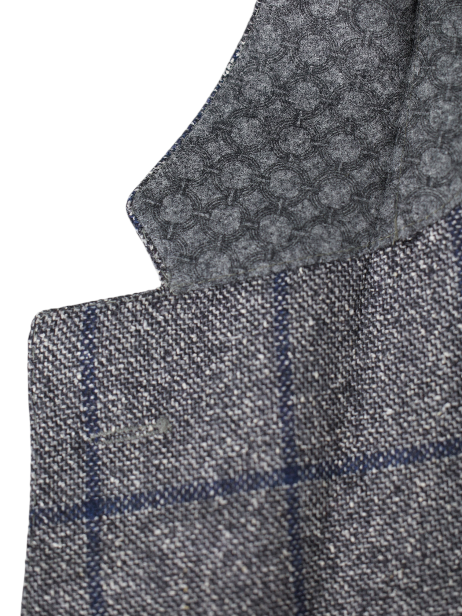 Corneliani Grey Silk, Wool & Cashmere Windowpane Jacket