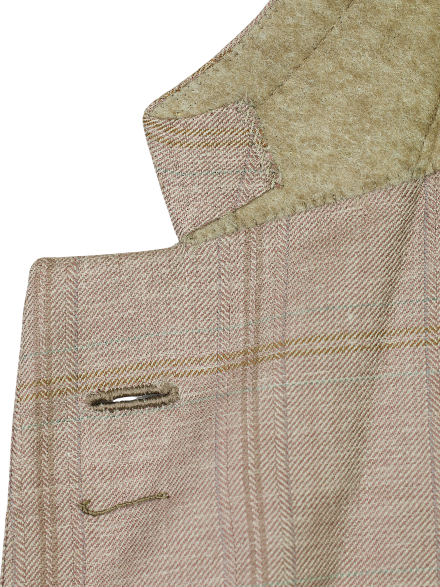 Brioni Dusty Rose Cashmere, Silk & Linen Windowpane "Chigi" Jacket