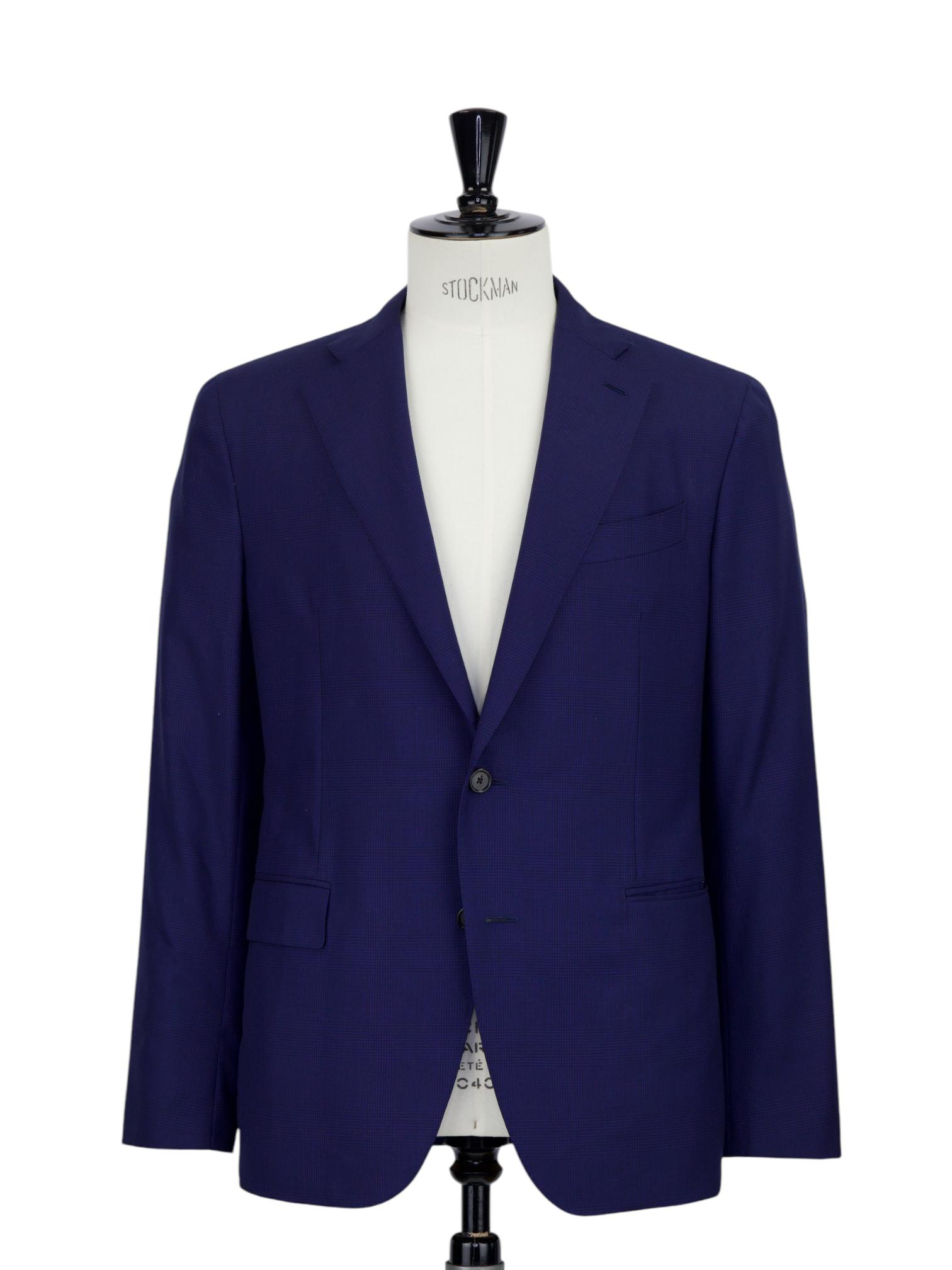 Caruso Dark Blue "Superfine Cloth" Glenplaid Boheme Suit + Extra Trousers