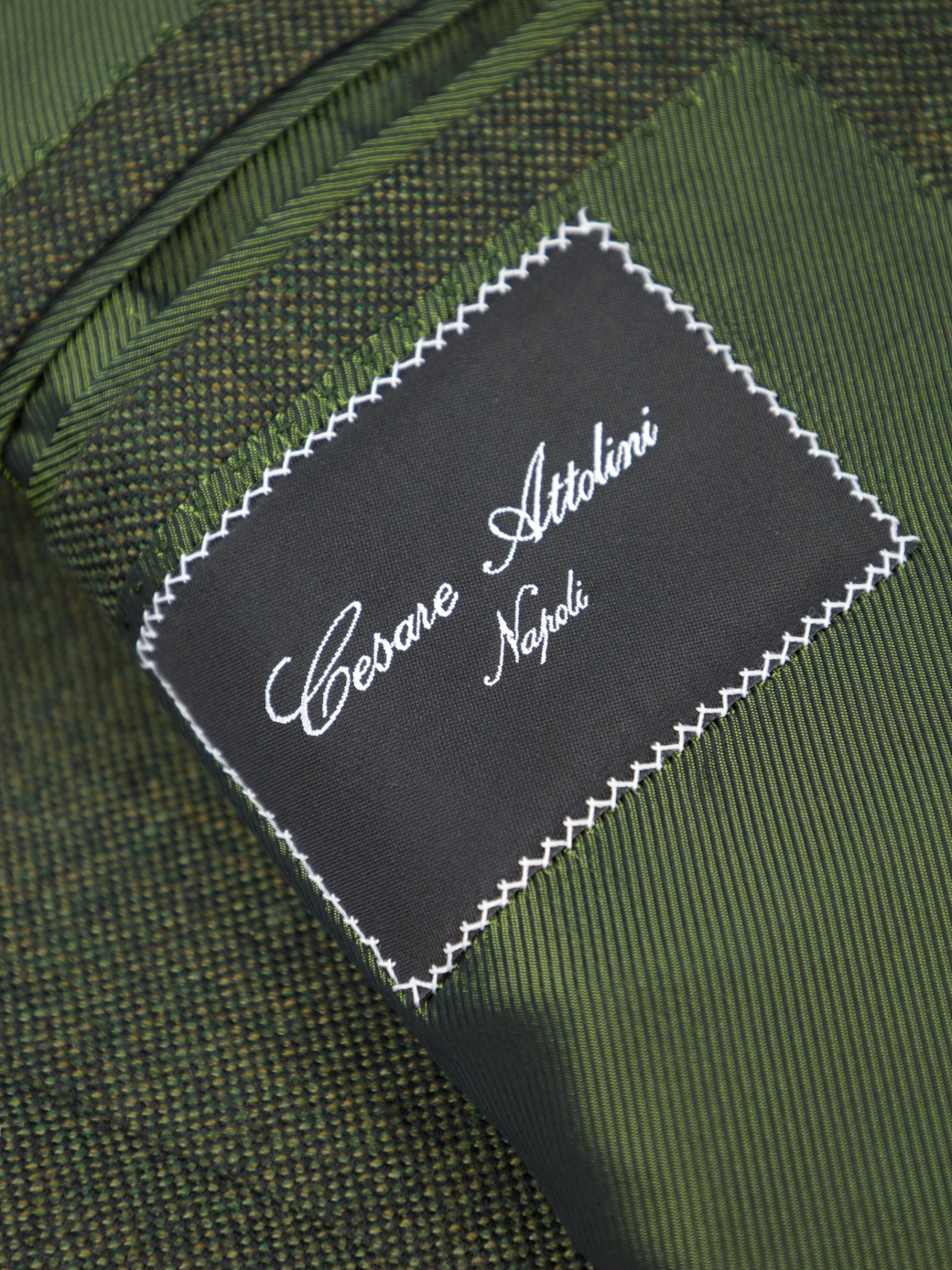 Cesare Attolini Dark Green Wool & Cashmere Micro-Structure Jacket