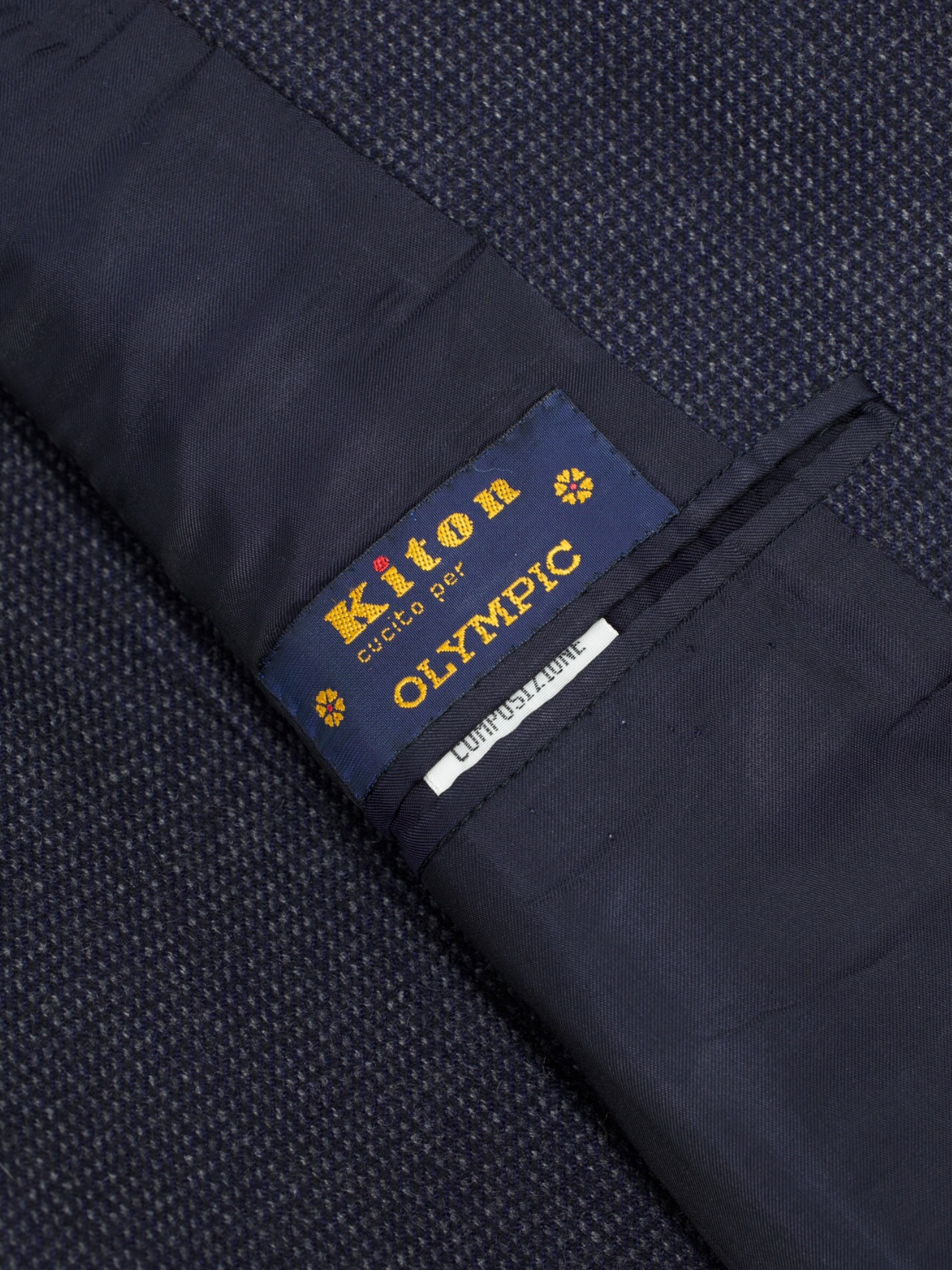 Kiton Dark Blue Pure Cashmere Micro-Pattern Winter Suit