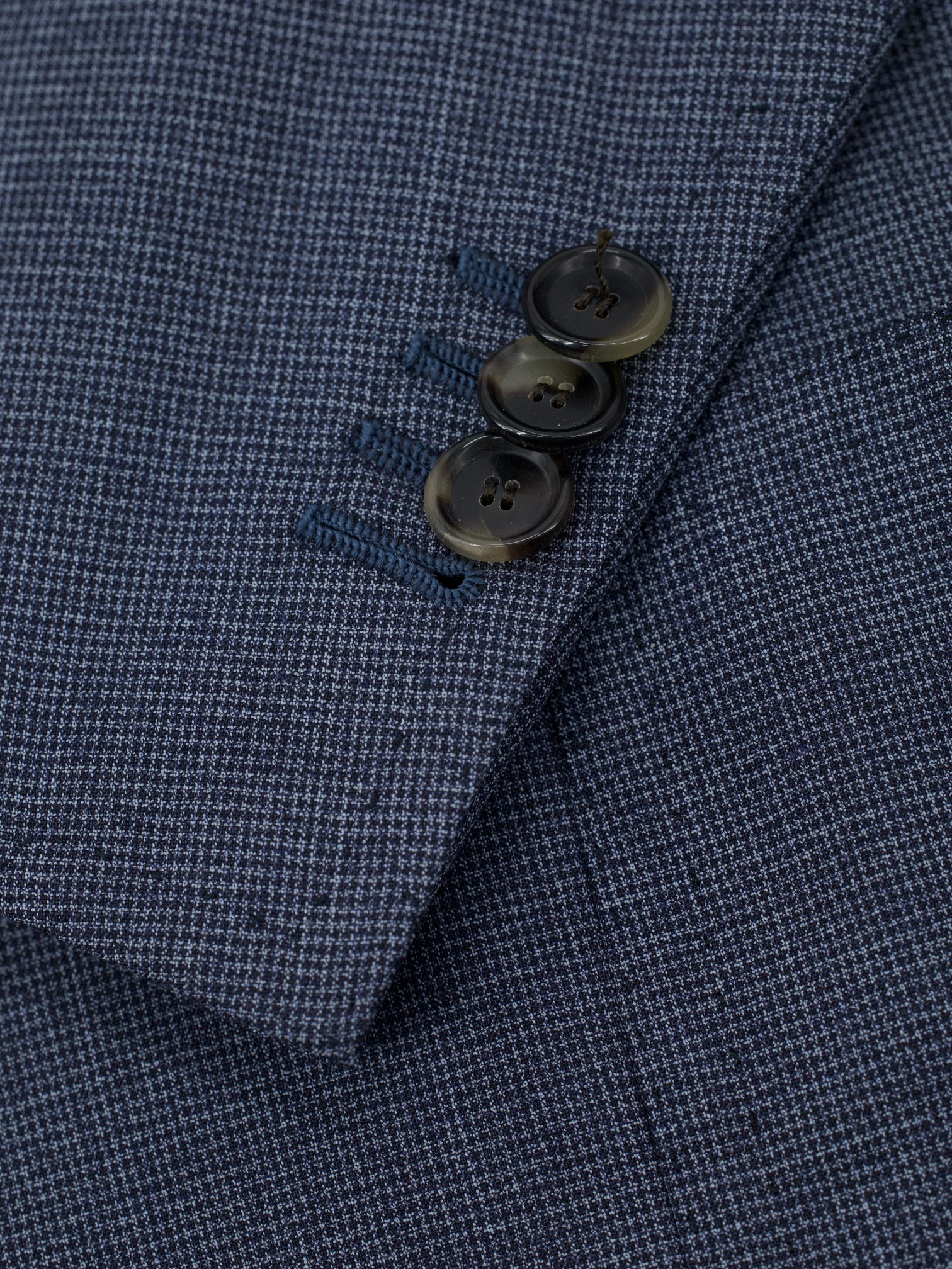 Cesare Attolini Steel Blue Super 150's Puppytooth Jacket
