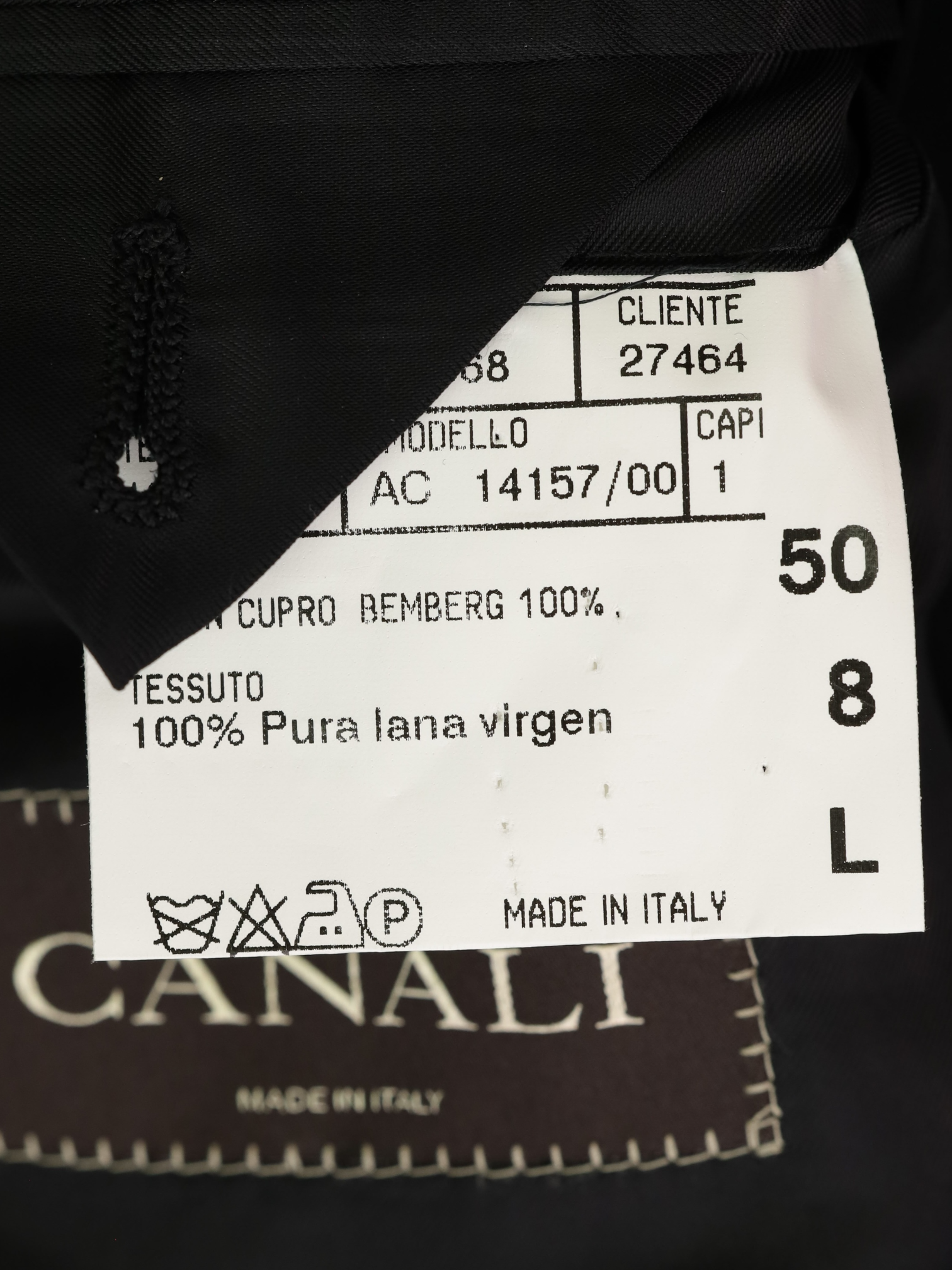 Canali Black & Grey Fine-Wool Traditional Lounge Suit