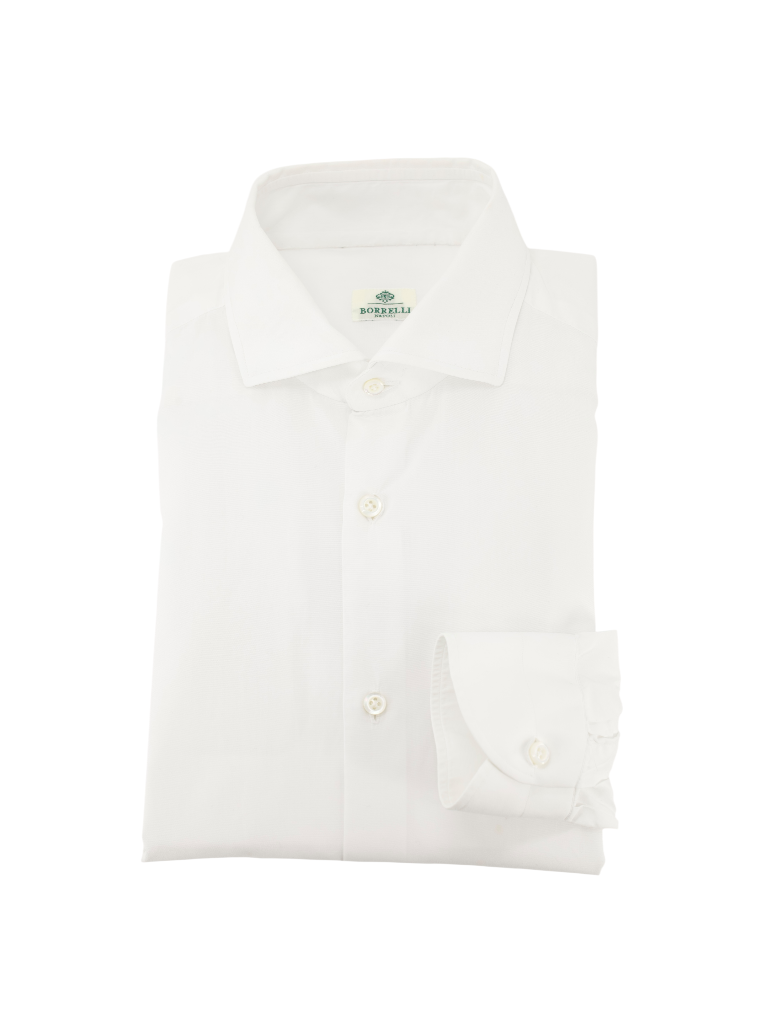 Luigi Borrelli White Cotton Poplin Neapolitan Shirt