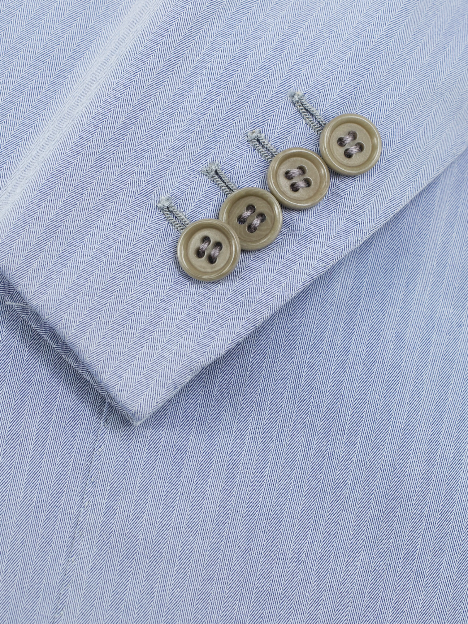 Kiton Light Blue Cotton, Wool & Silk Micro-Herringbone Summer Suit