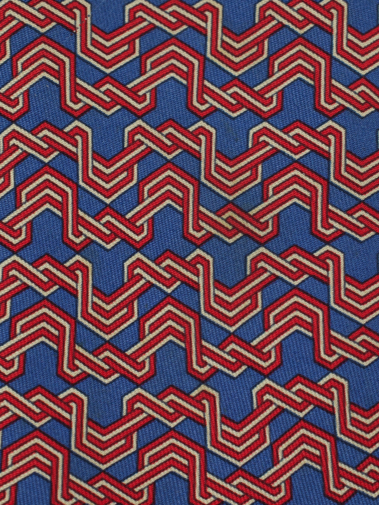 Hermès Blue & Red Silk Zigzag Tie