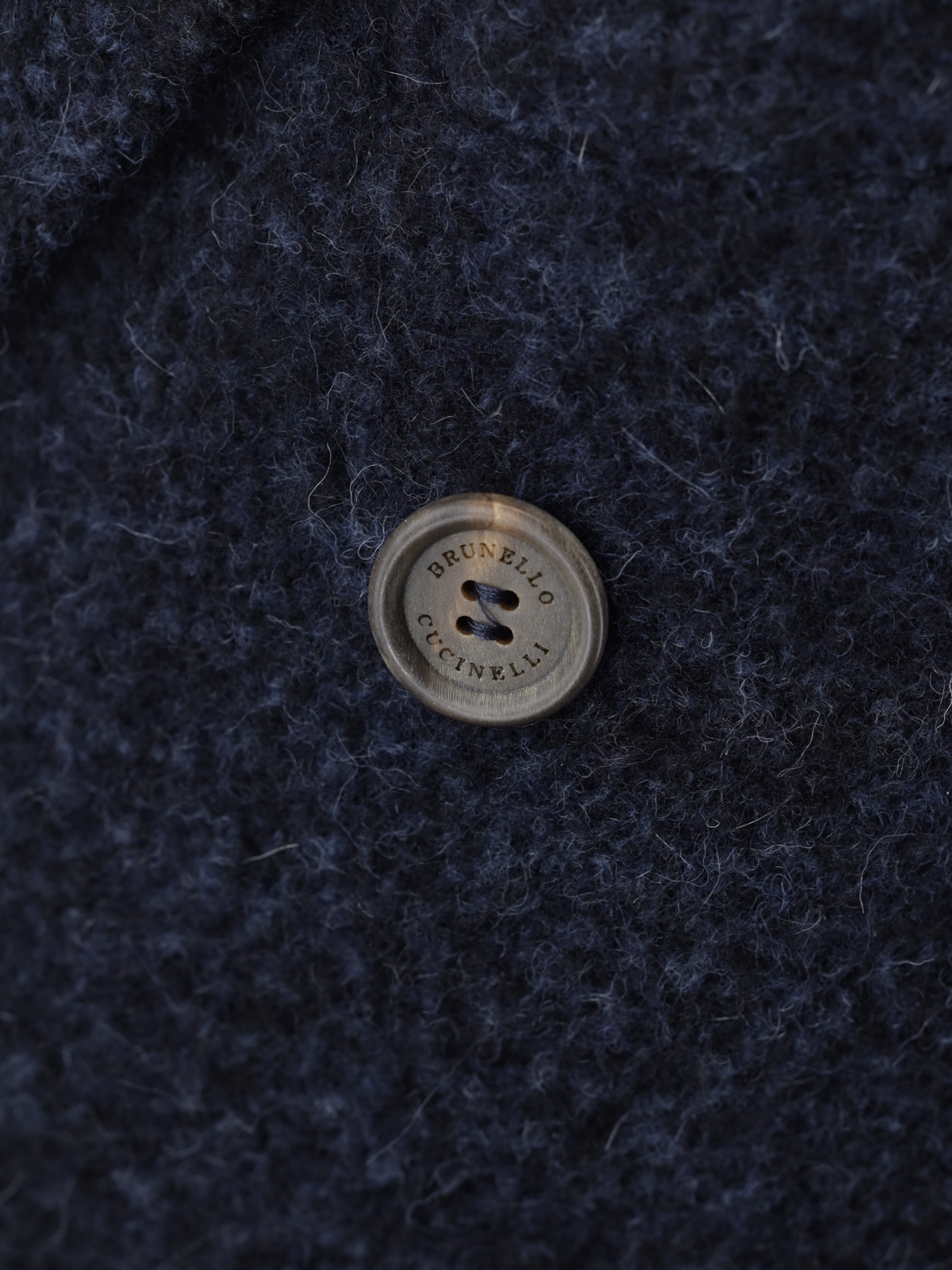 Brunello Cucinelli Dark Blue Plushy Alpaca-Blend Double Breasted Coat