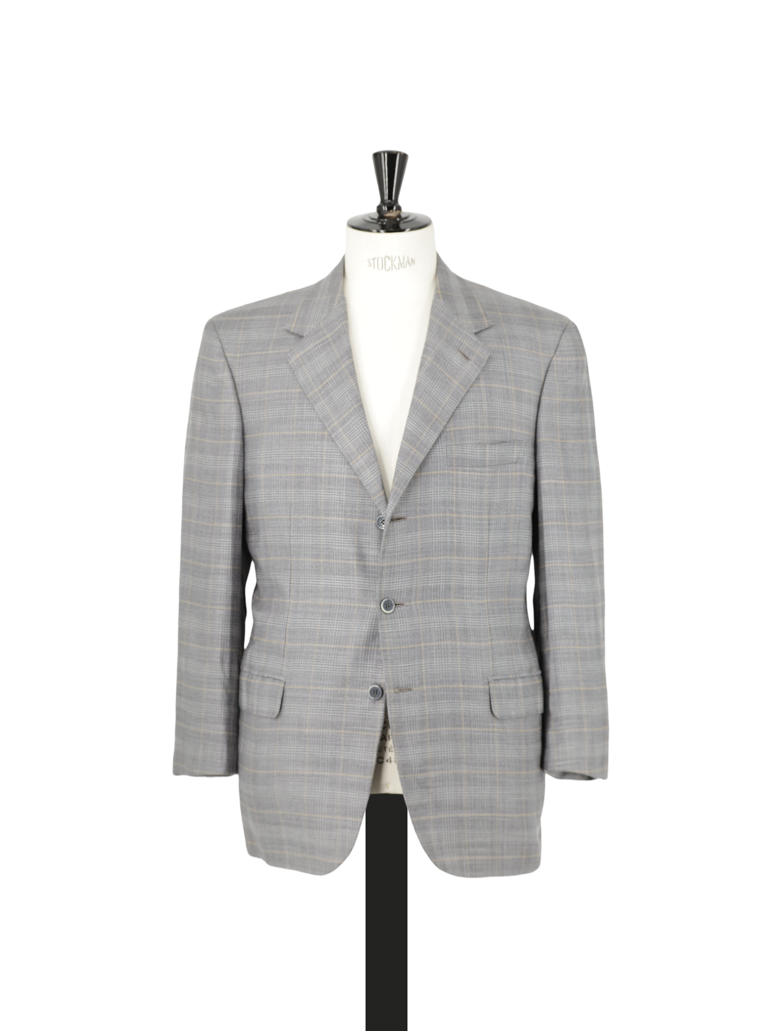 Brioni Light Grey & Taupe Cashmere & Silk Windowpane Palatino Jacket