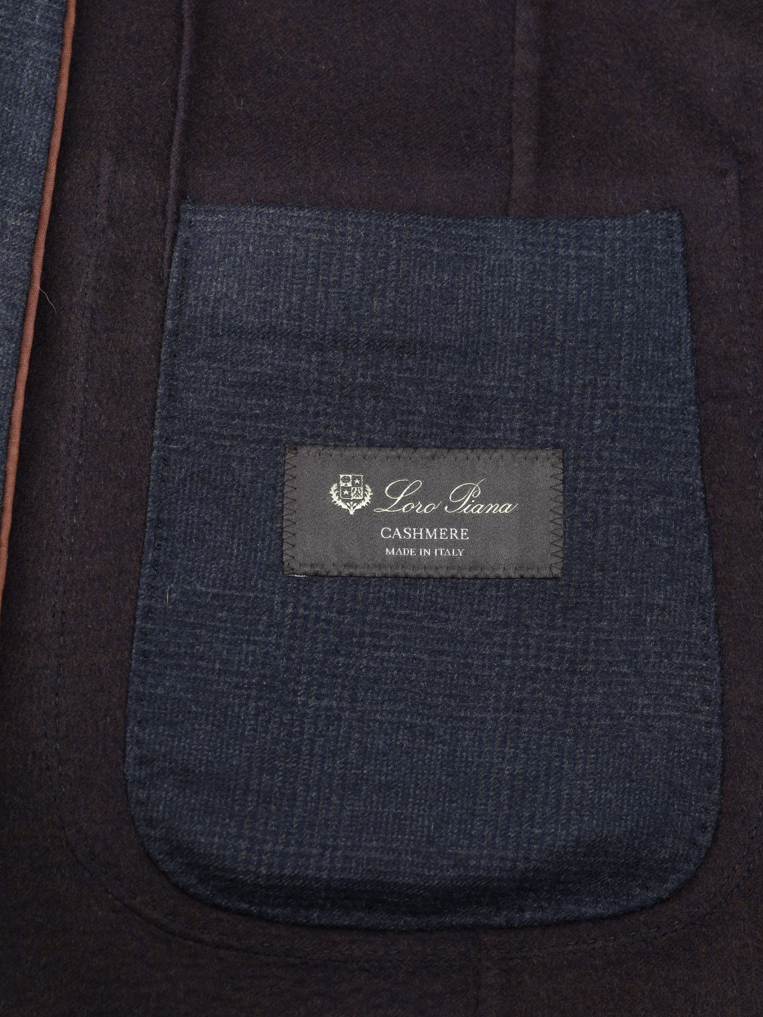 Loro Piana Navy Double-Faced Cashmere Glenplaid Jacket