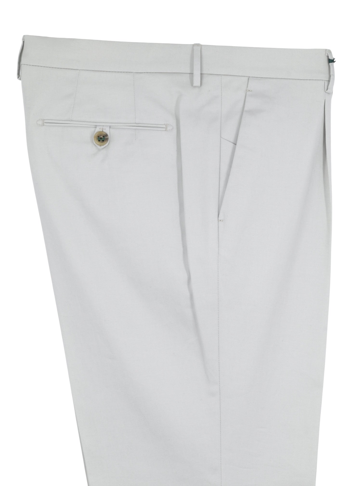 Berwich Light Grey Cotton-Stretch Single Pleated Trousers