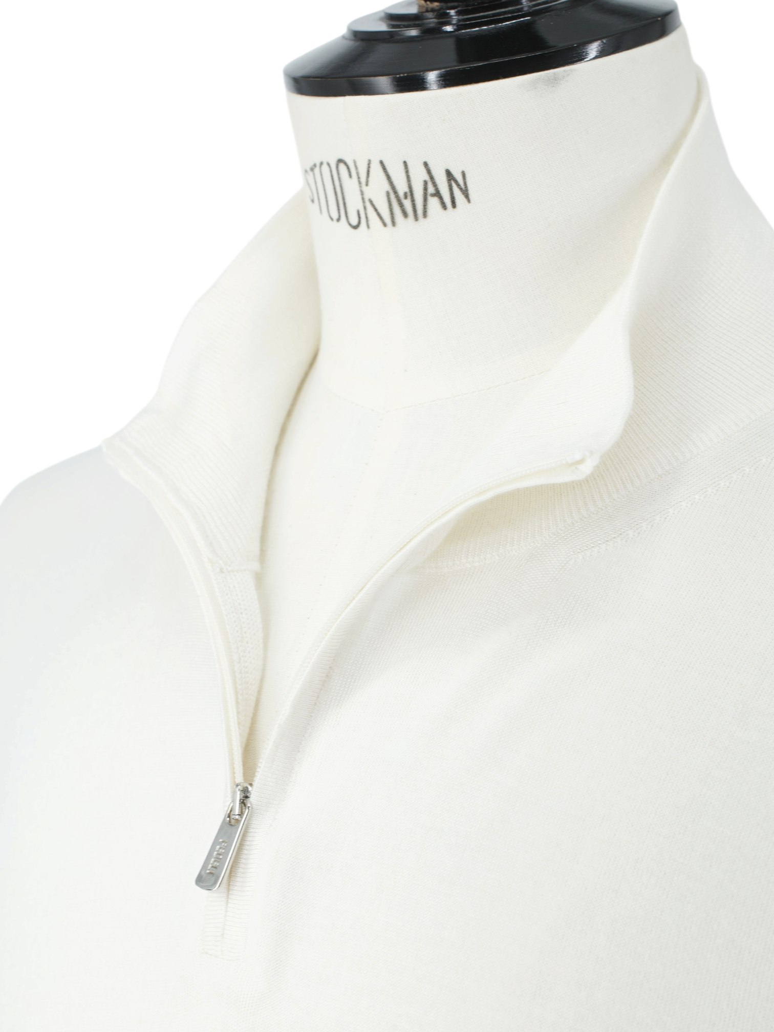 Fedeli White Cashmere & Silk Quarter-Zip Sweater