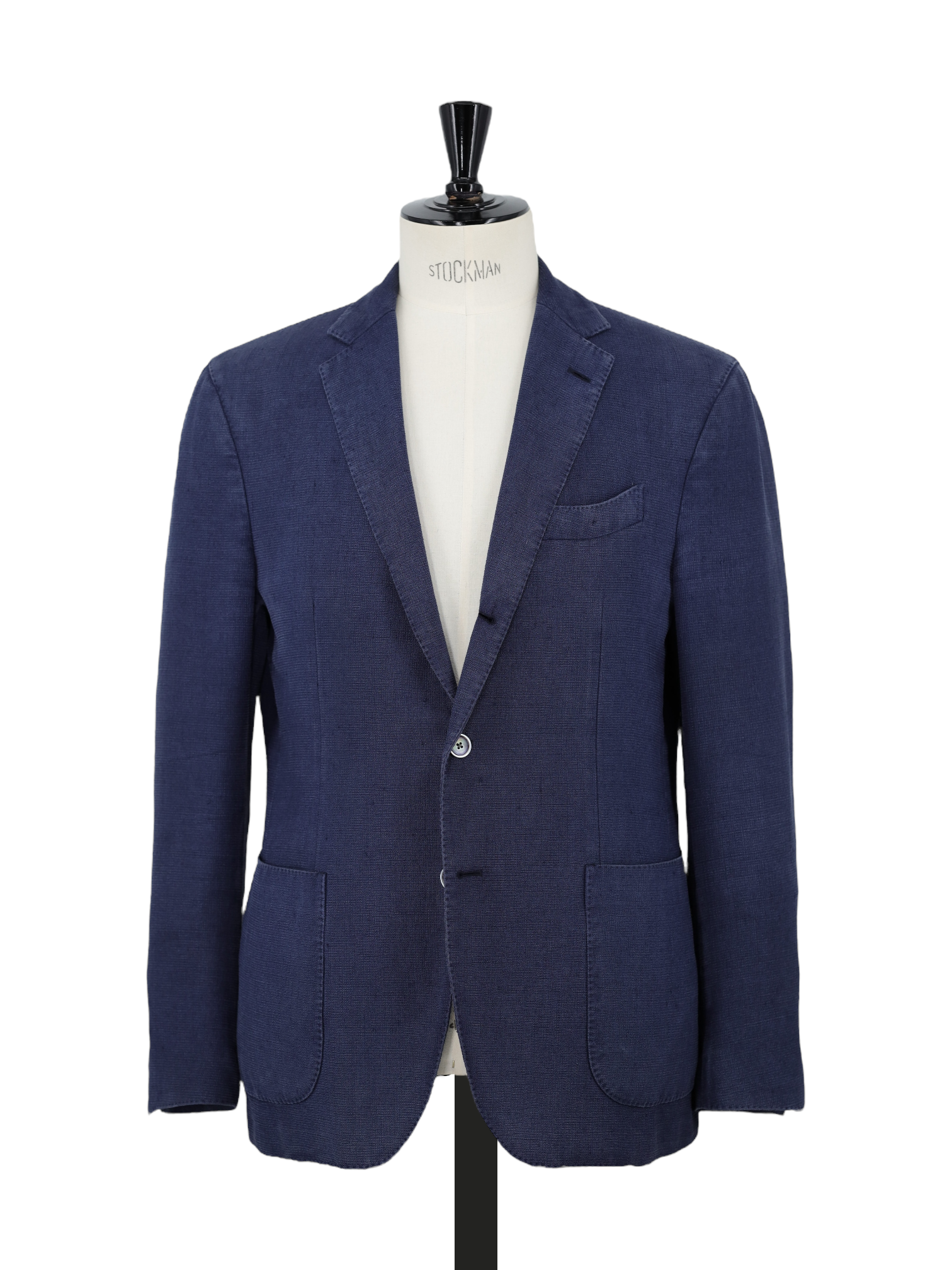 Lardini Blue Pure Raw-Silk Micro-Structure Summer Jacket