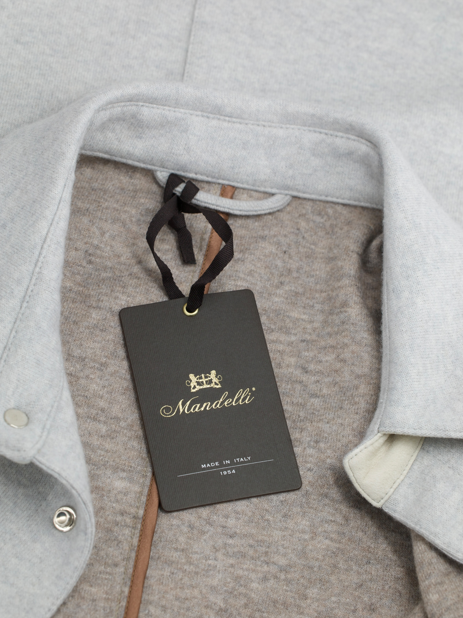 Mandelli Grey Cashmere-Stretch Regular-Fit Twill Overshirt