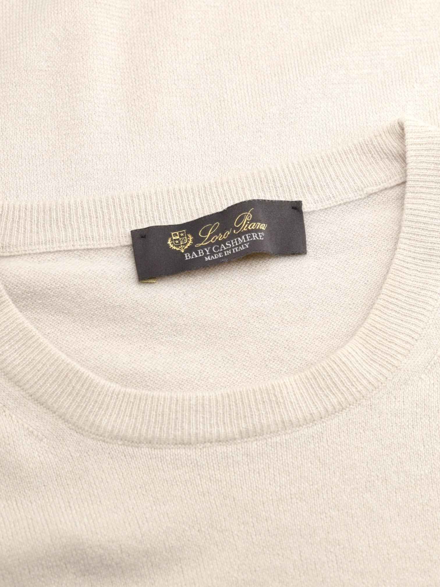 Loro Piana Beige Baby Cashmere Roundneck