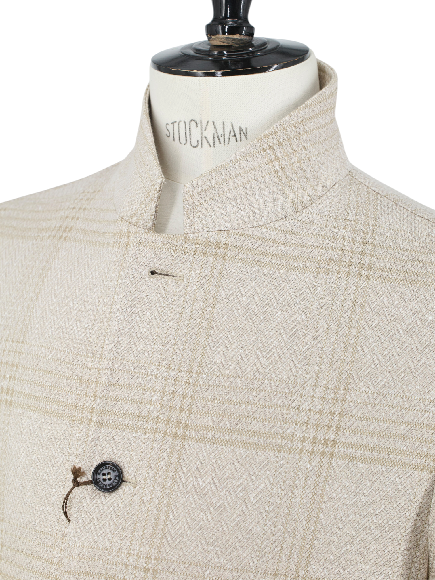 Maurizio Baldassari Sand Cotton, Silk & Linen Stand-Collar Jacket