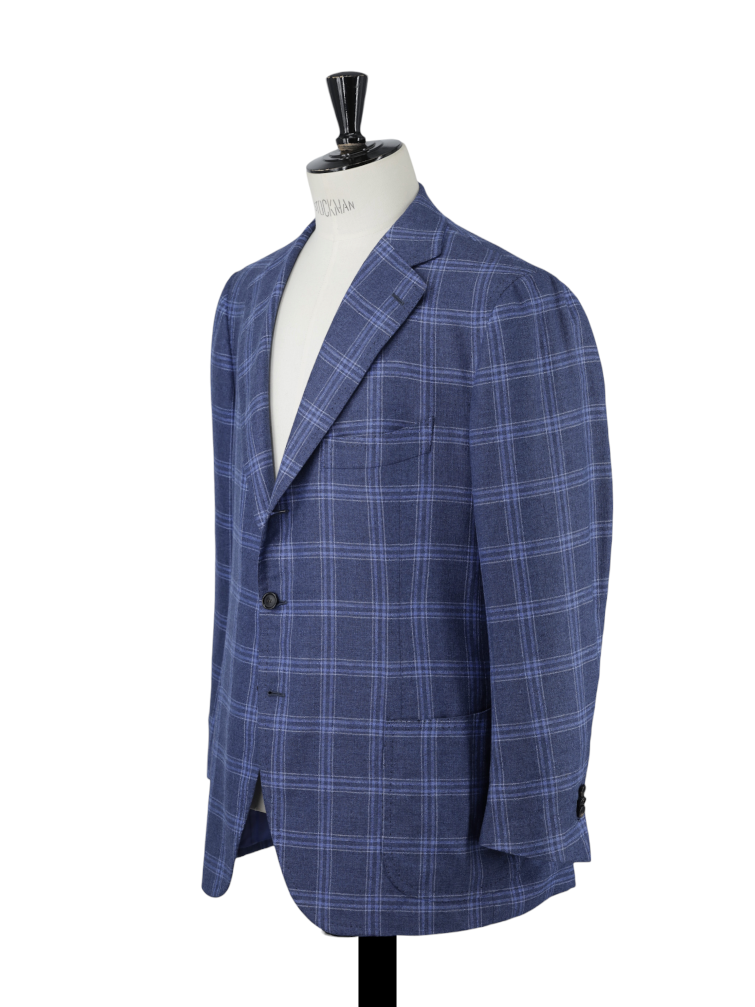 Cesare Attolini Blue Silk & Cashmere Windowpane Jacket