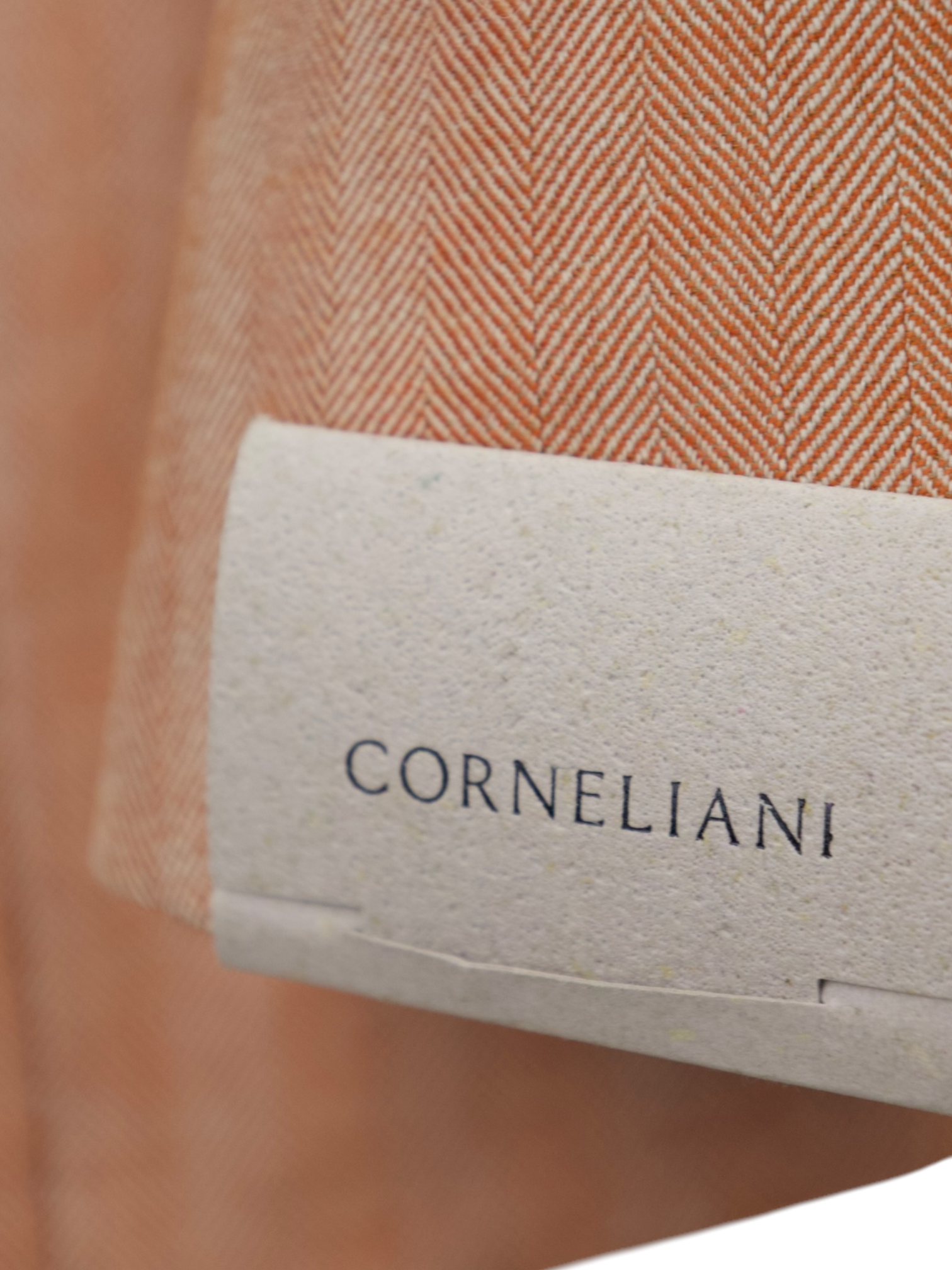 Corneliani Soft Orange Cashmere & Silk Herringbone Jacket