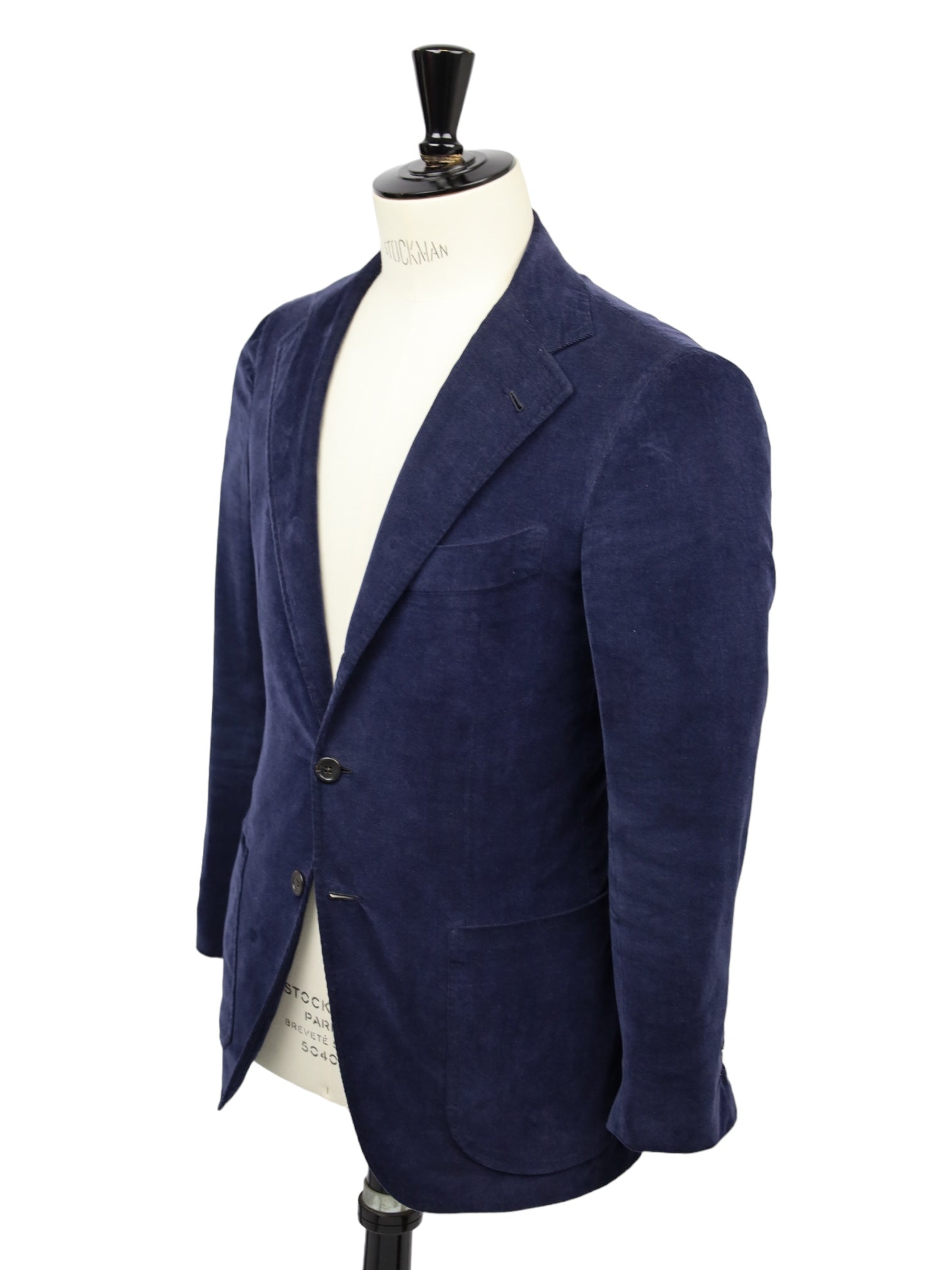 Orazio Luciano blauwe blazer van katoen en kasjmier met naaldkoord