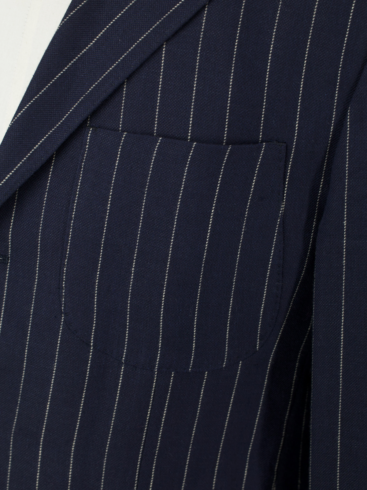 Ralph Lauren Navy Linen & Wool “Made in Italy” Pinstripe Jacket