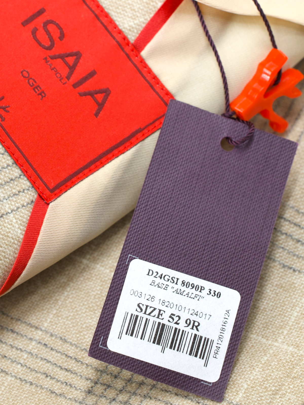 Isaia Beige & Grey Pure Wool Checkered "Amalfi" Jacket