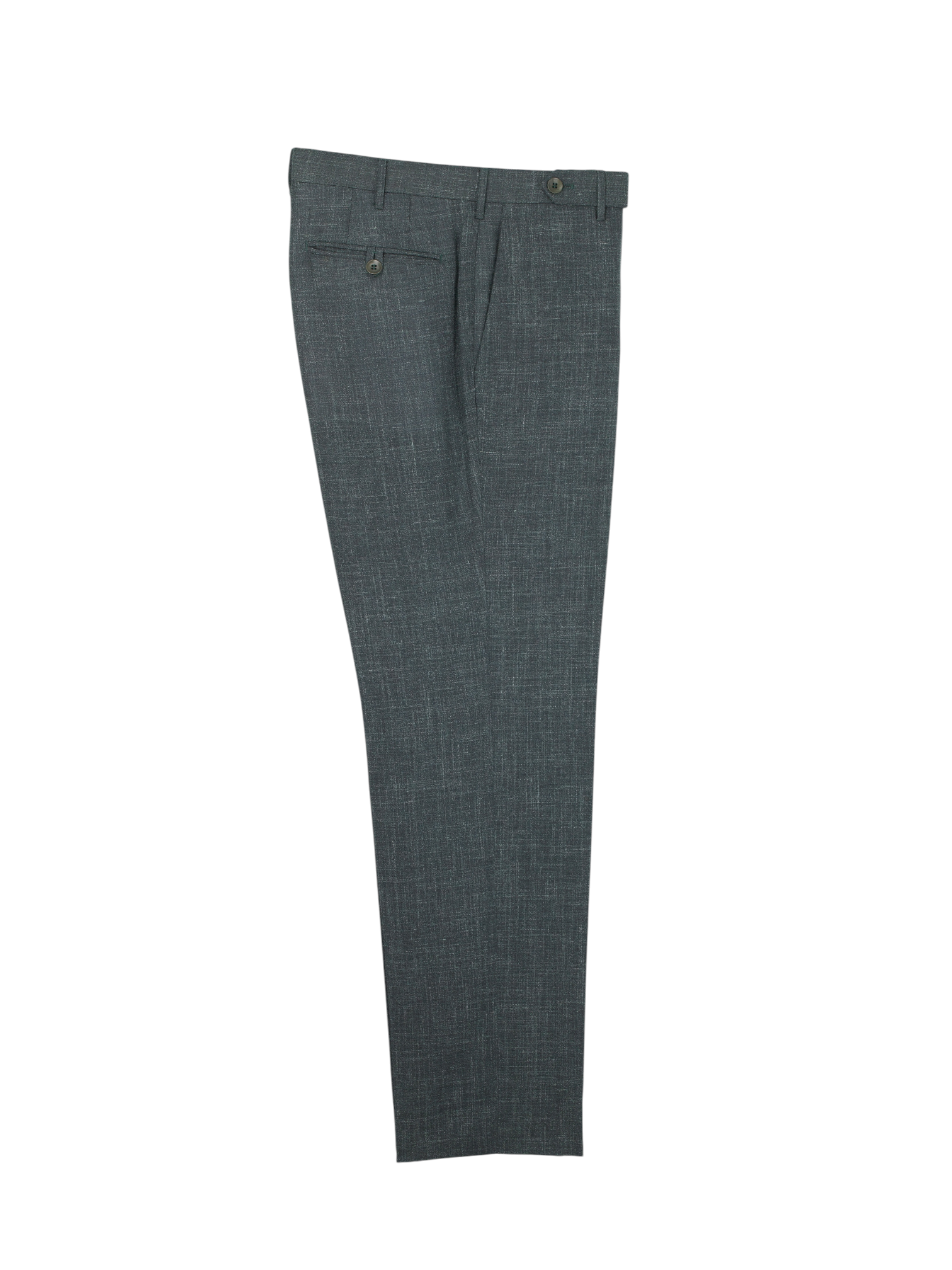 Rota Dark Sage-Green Wool, Silk & Linen Mélange Summer Trousers