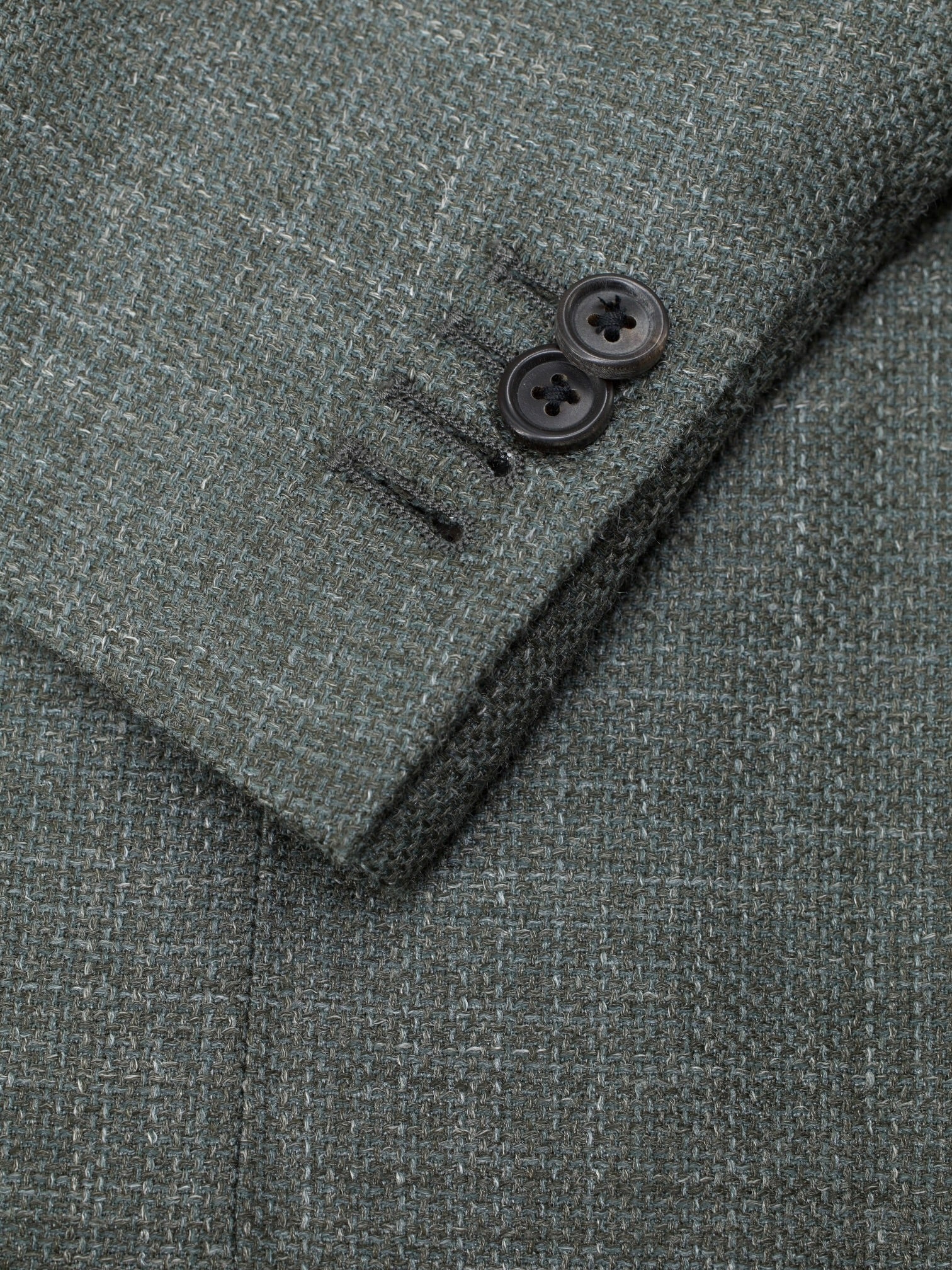 Corneliani Green Wool, Silk & Linen Basketweave "Sartoria Light "Jacket