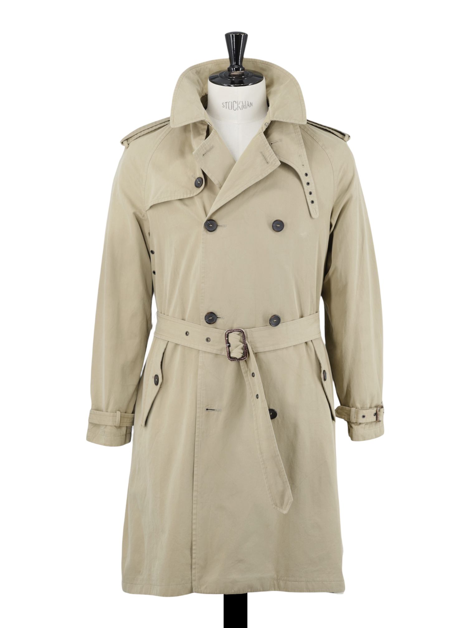 Corneliani Beige Vintage Pure-Cotton Twill Trenchcoat