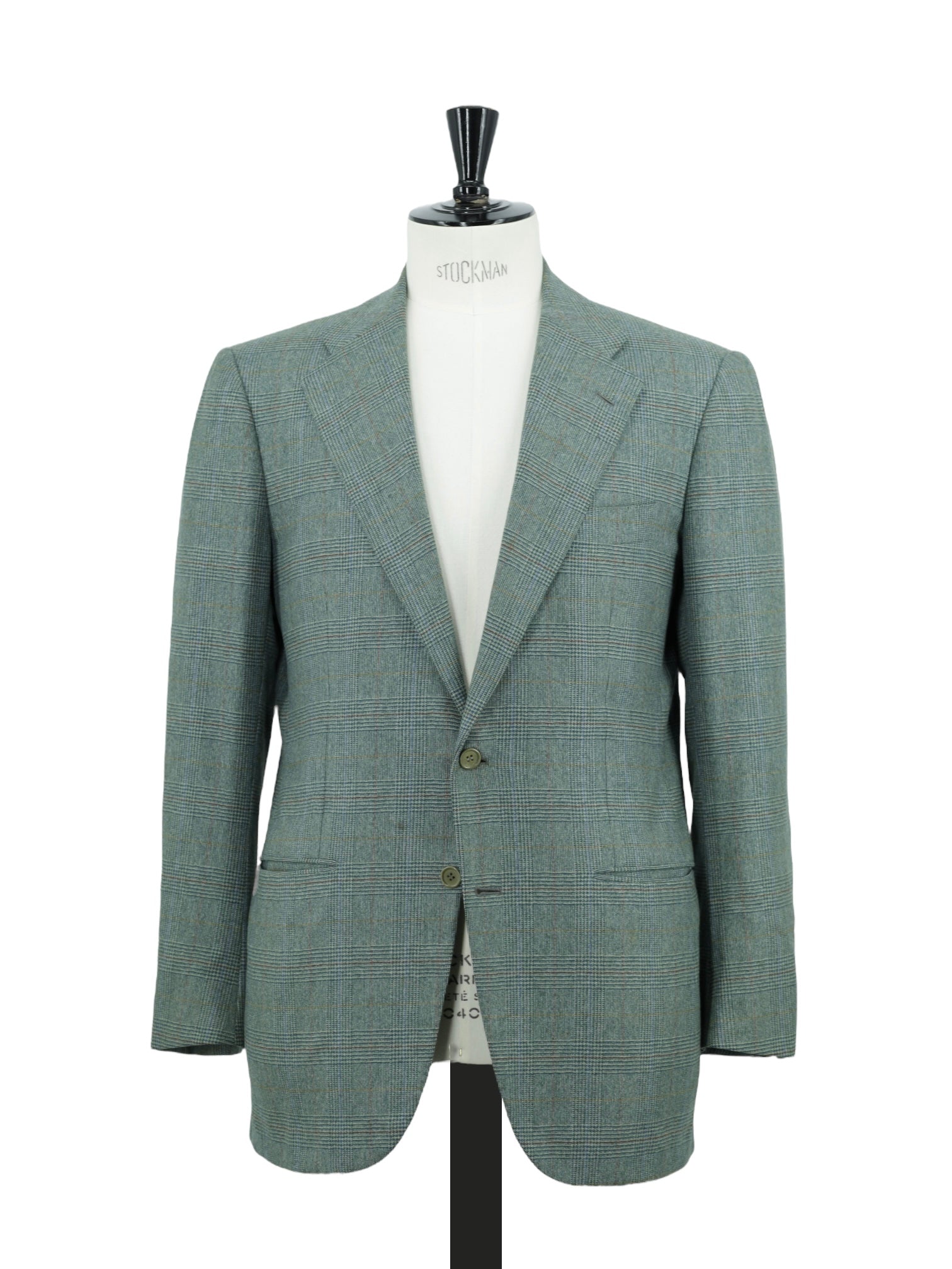 Kiton Vintage Green Pure Cashmere Prince of Wales Jacket