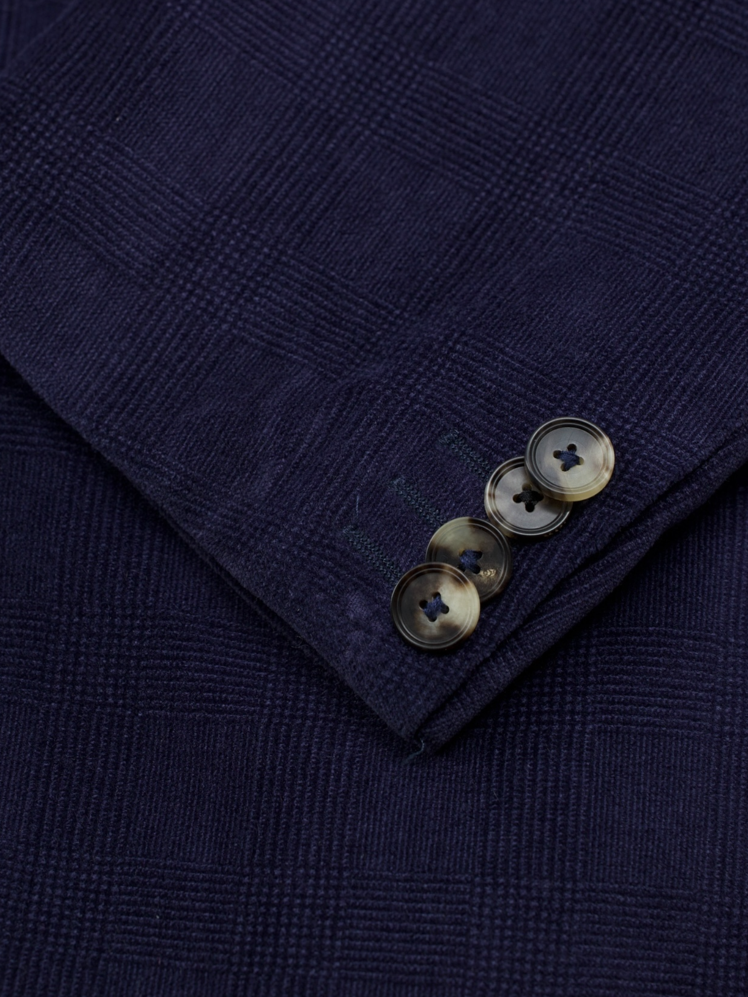 Caruso Dark Purple Pure Cotton-Velvet Shadow-Check Jacket