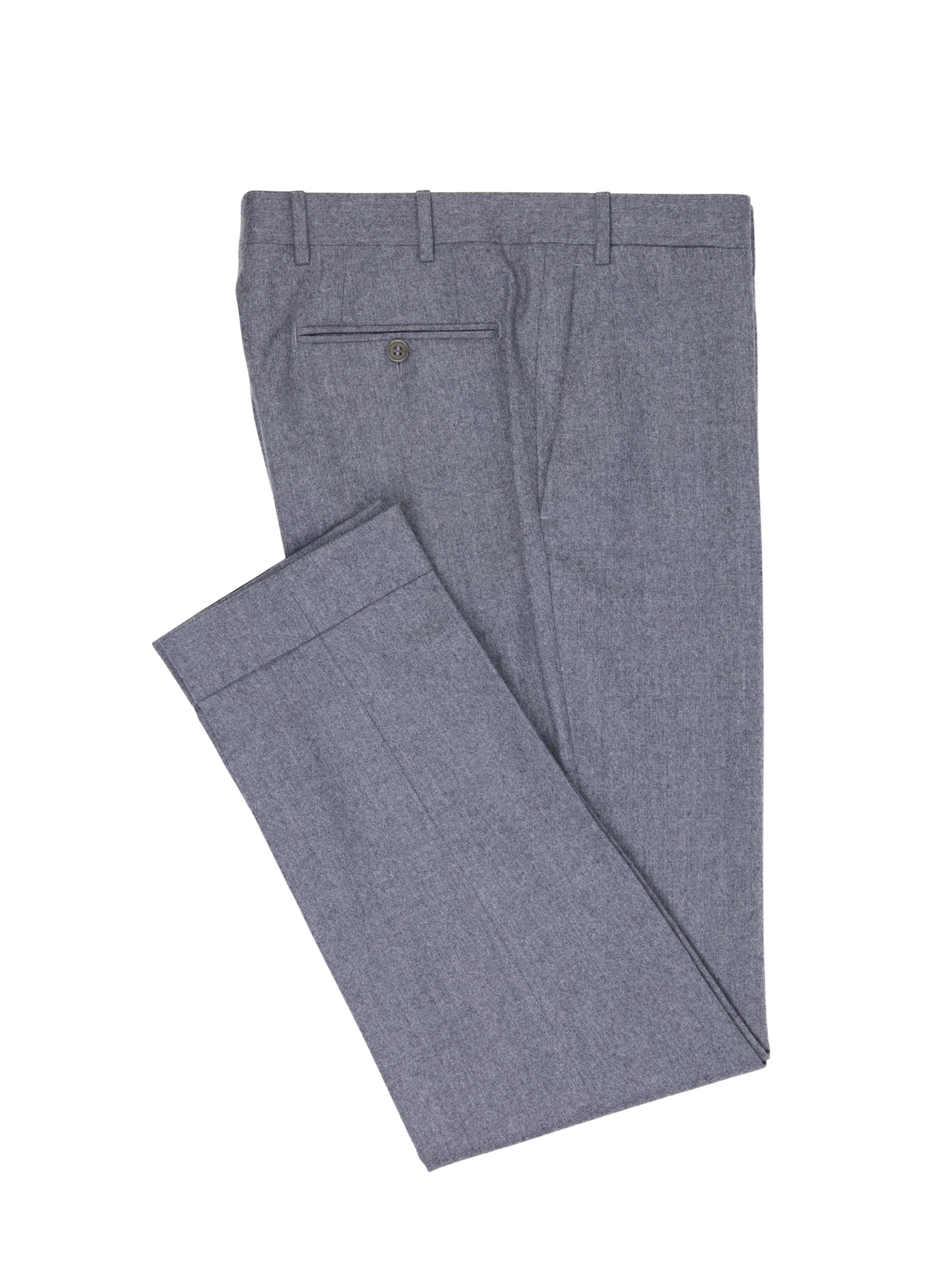 Canali Grey Classic Wool Flannel Trousers