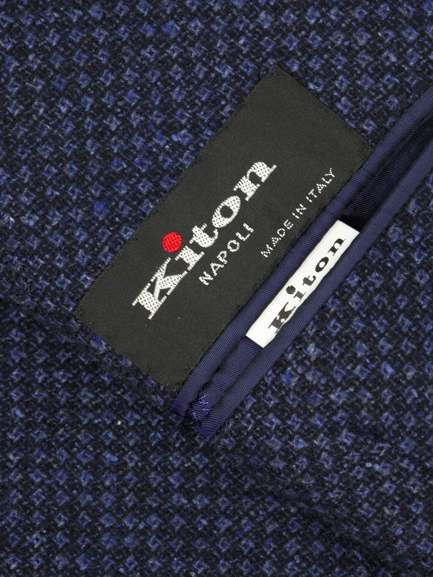 Kiton Blue Wool, Cotton, Cashmere & Silk Micro-Structure ‘Lasa’ Jacket