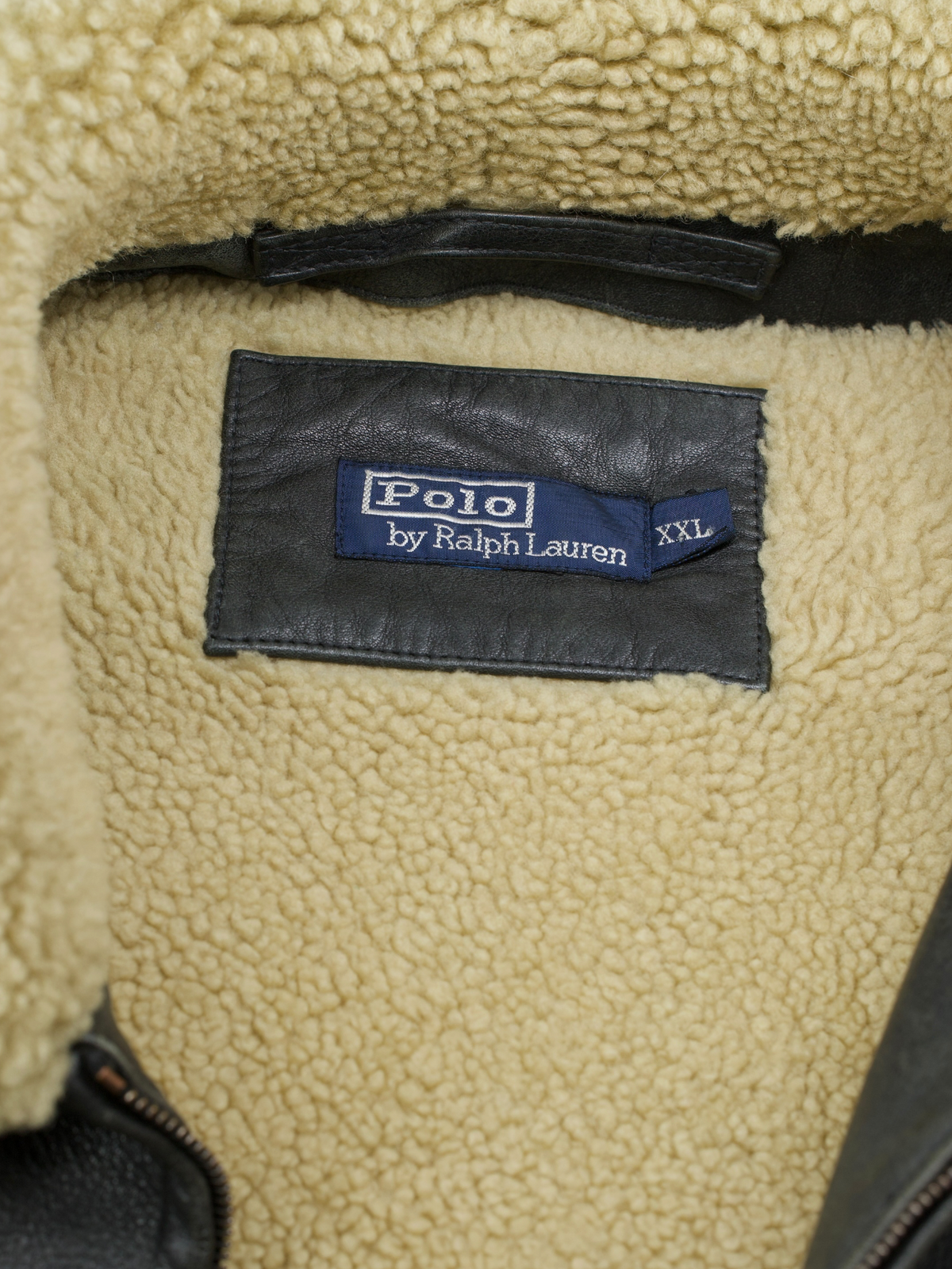 Ralph Lauren Dark Grey Vintage Cowhide & Sheepskin Lammy Pilot Jacket