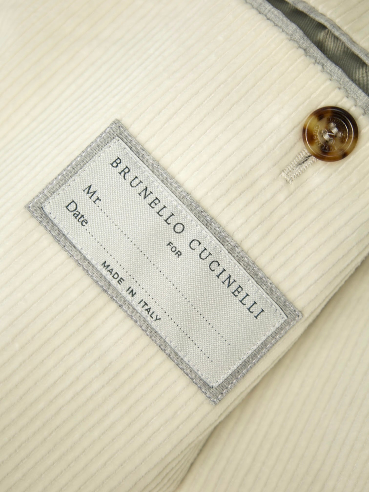 Brunello Cucinelli Offwhite Cotton Corduroy Jacket