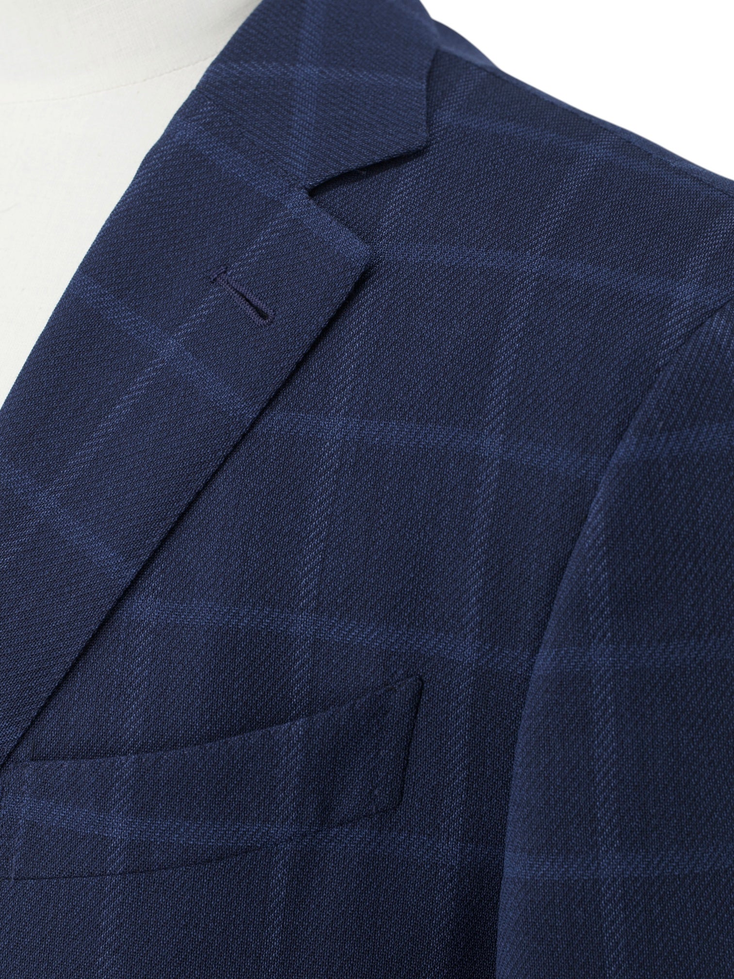 Ermenegildo Zegna Royal Blue Lightweight-Wool Windowpane Milano Easy Jacket