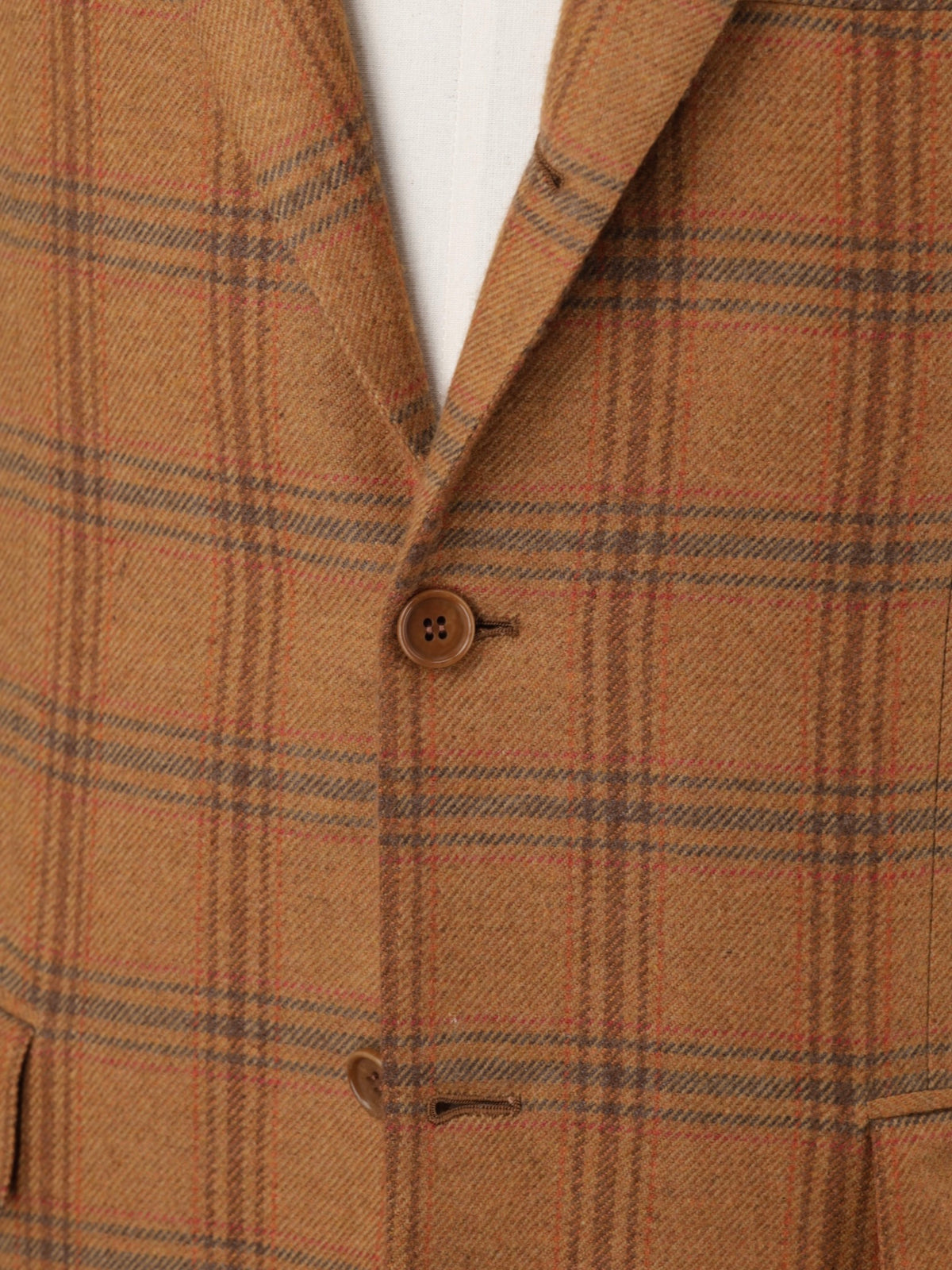 Kiton Orange & Brown Pure Cashmere Checkered Jacket