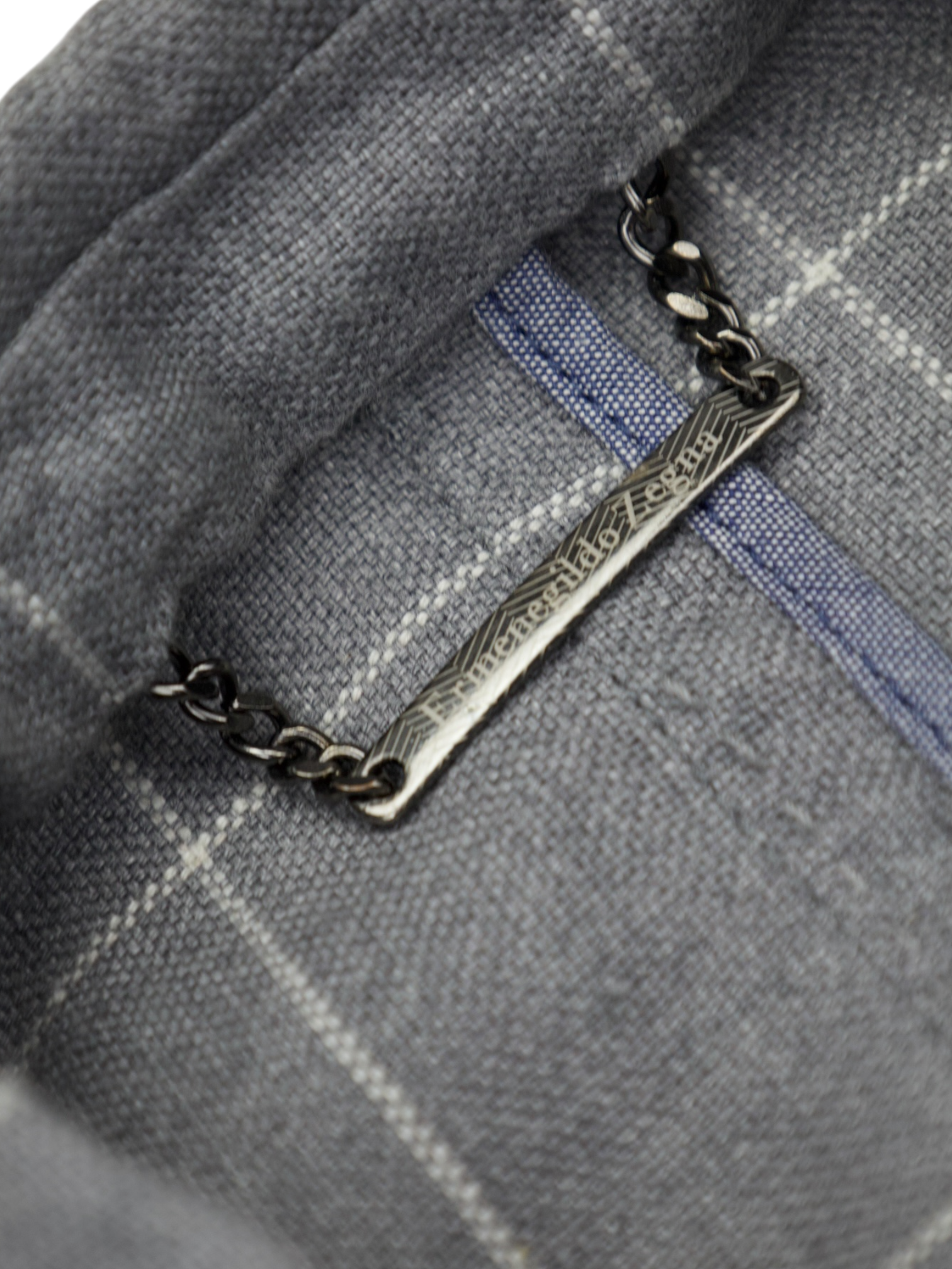 Ermenegildo Zegna Light Grey Unconstructed Windowpane Jacket