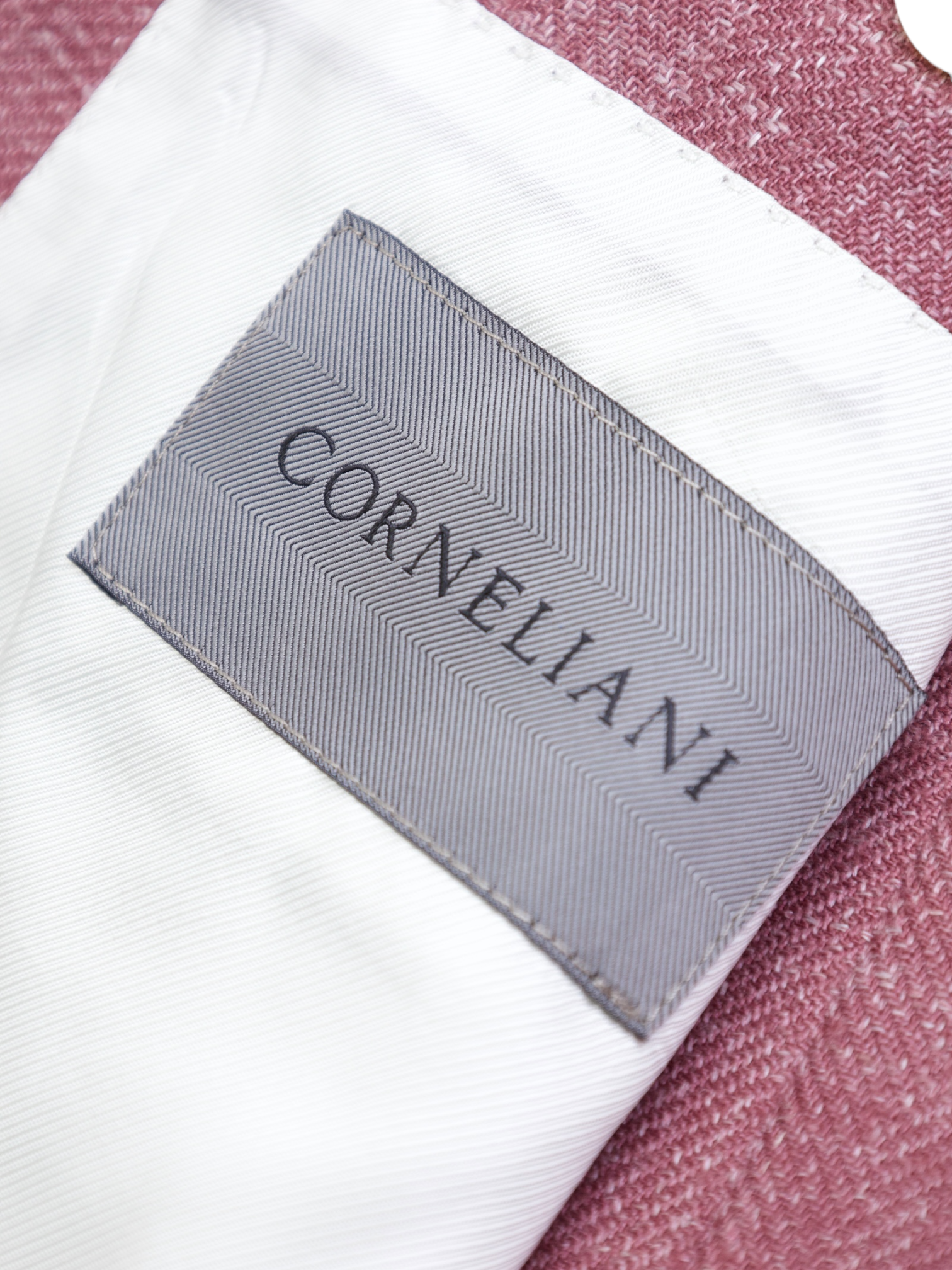 Corneliani Light Pink Wool, Silk & Linen Melange Jacket