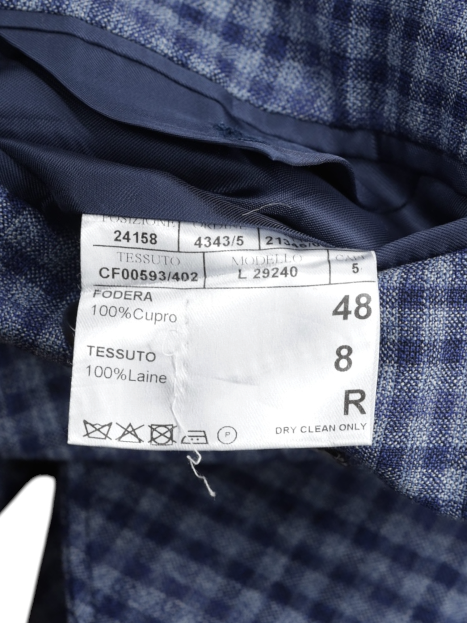 Canali Blue & Grey Lightweight-Wool Gingham-Check Jacket
