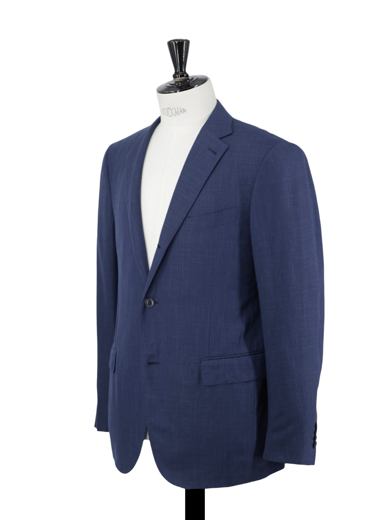 Ermenegildo Zegna Royal Blue Wool, Linen & Silk Basket-Weave Milano Easy Suit