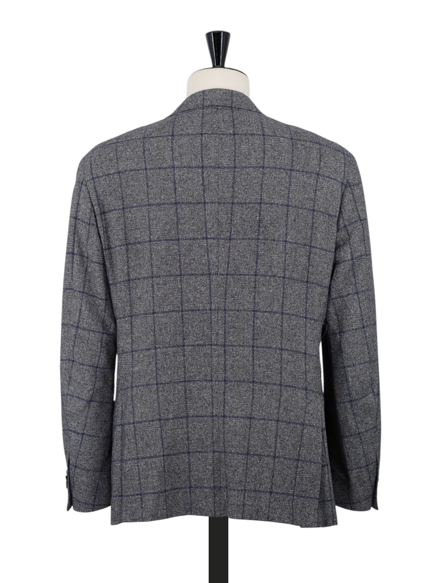 Corneliani Grey Silk, Wool & Cashmere Windowpane Jacket