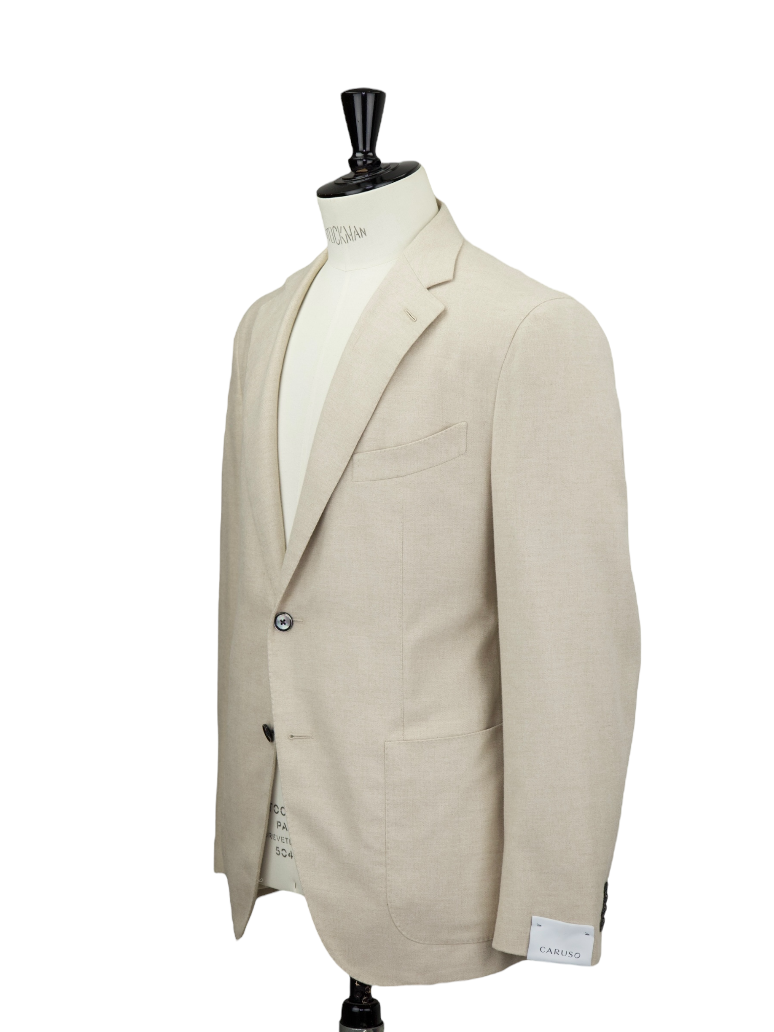 Caruso Taupe Soft Cotton Herringbone Aida Jacket