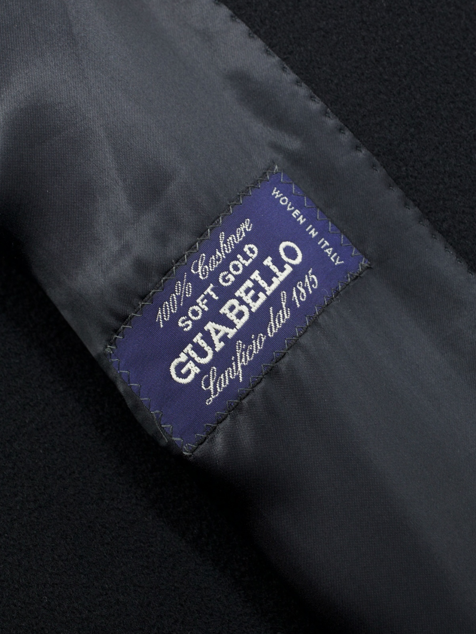 Caruso Vintage Black Pure "Guabello Soft Gold" Cashmere Overcoat