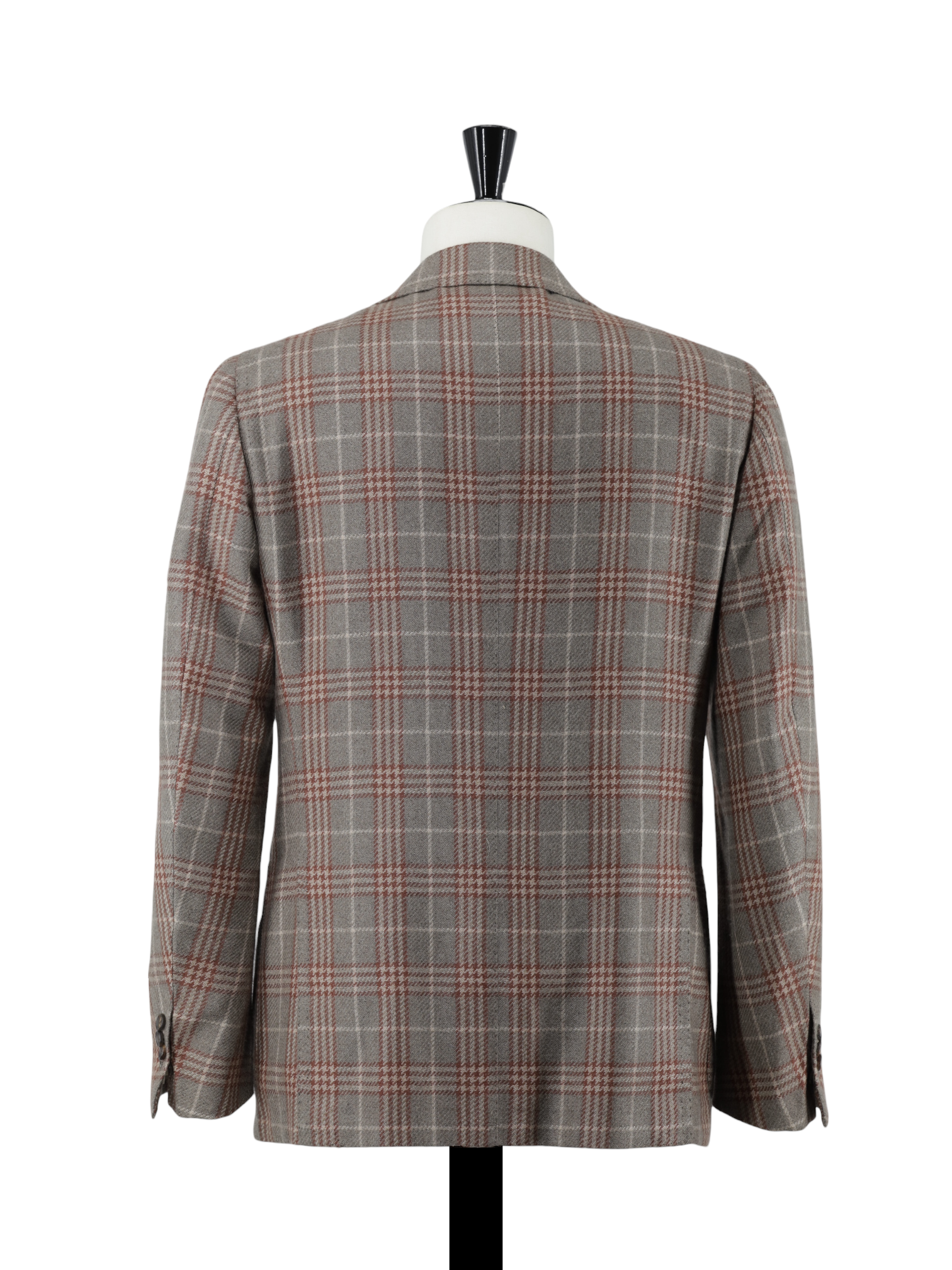 Cesare Attolini Light Brown & Negroni Red Pure Cashmere Prince of Wales Jacket