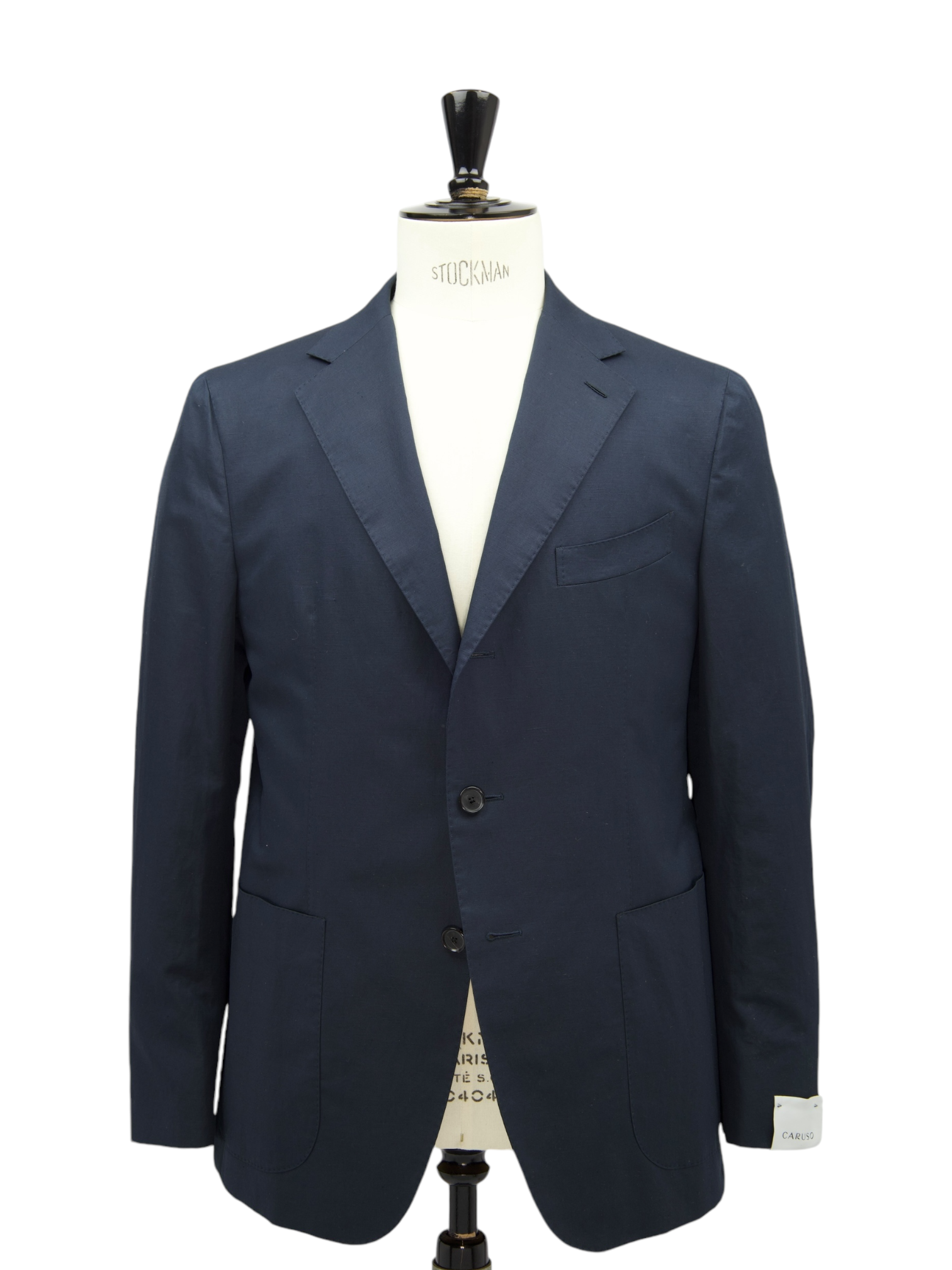 Caruso Navy Cotton & Linen Aida Summer Suit