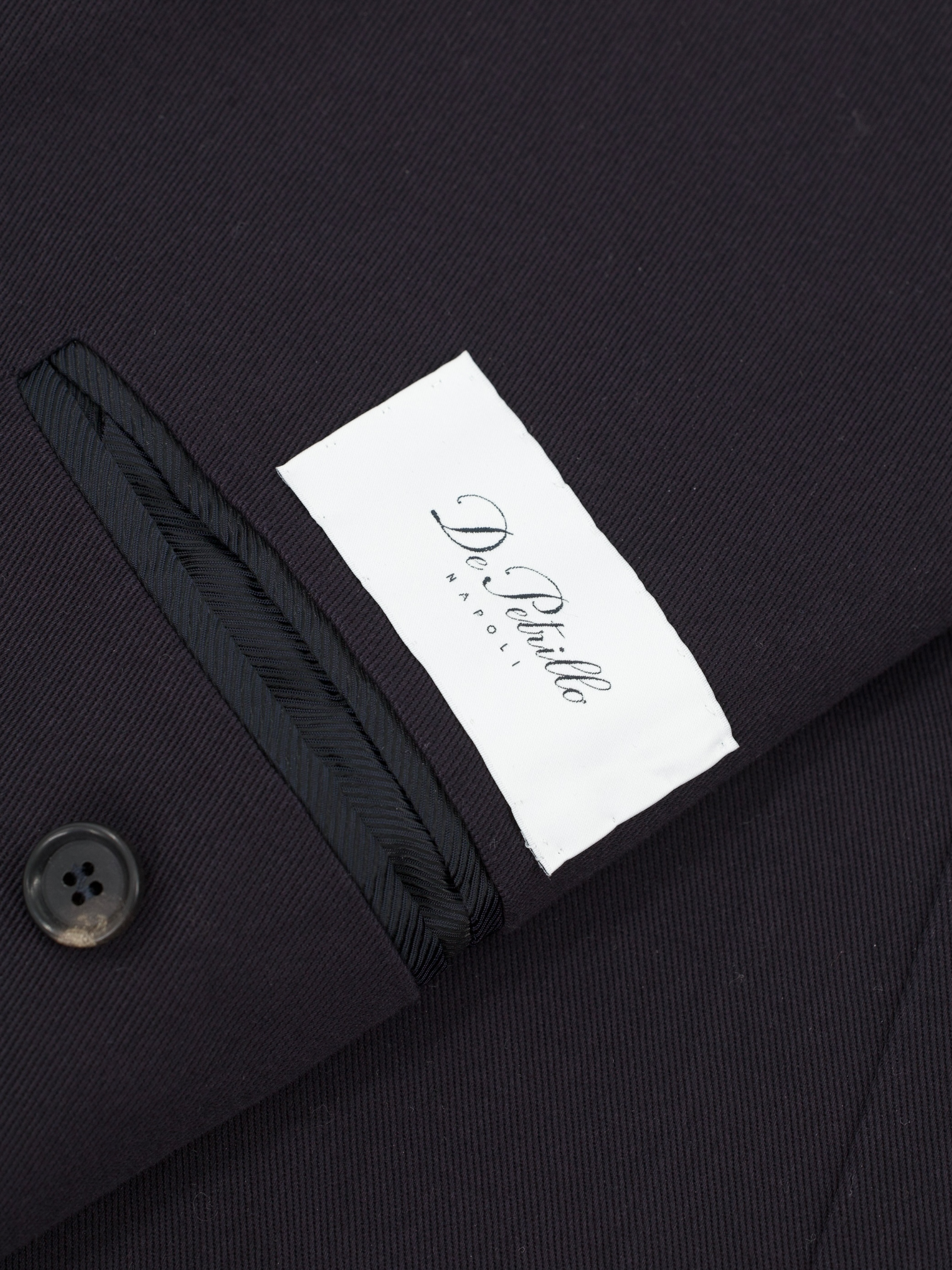 De Petrillo Deep Navy Pure-Cotton Twill Gabardine Suit