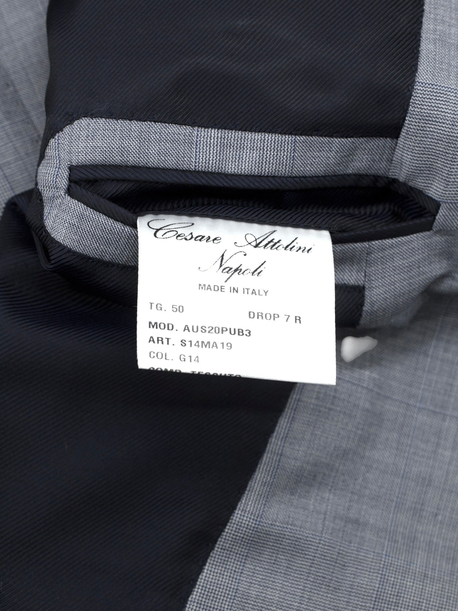 Cesare Attolini Light Grey & Steel Blue Super 150's & Silk Checkered Suit