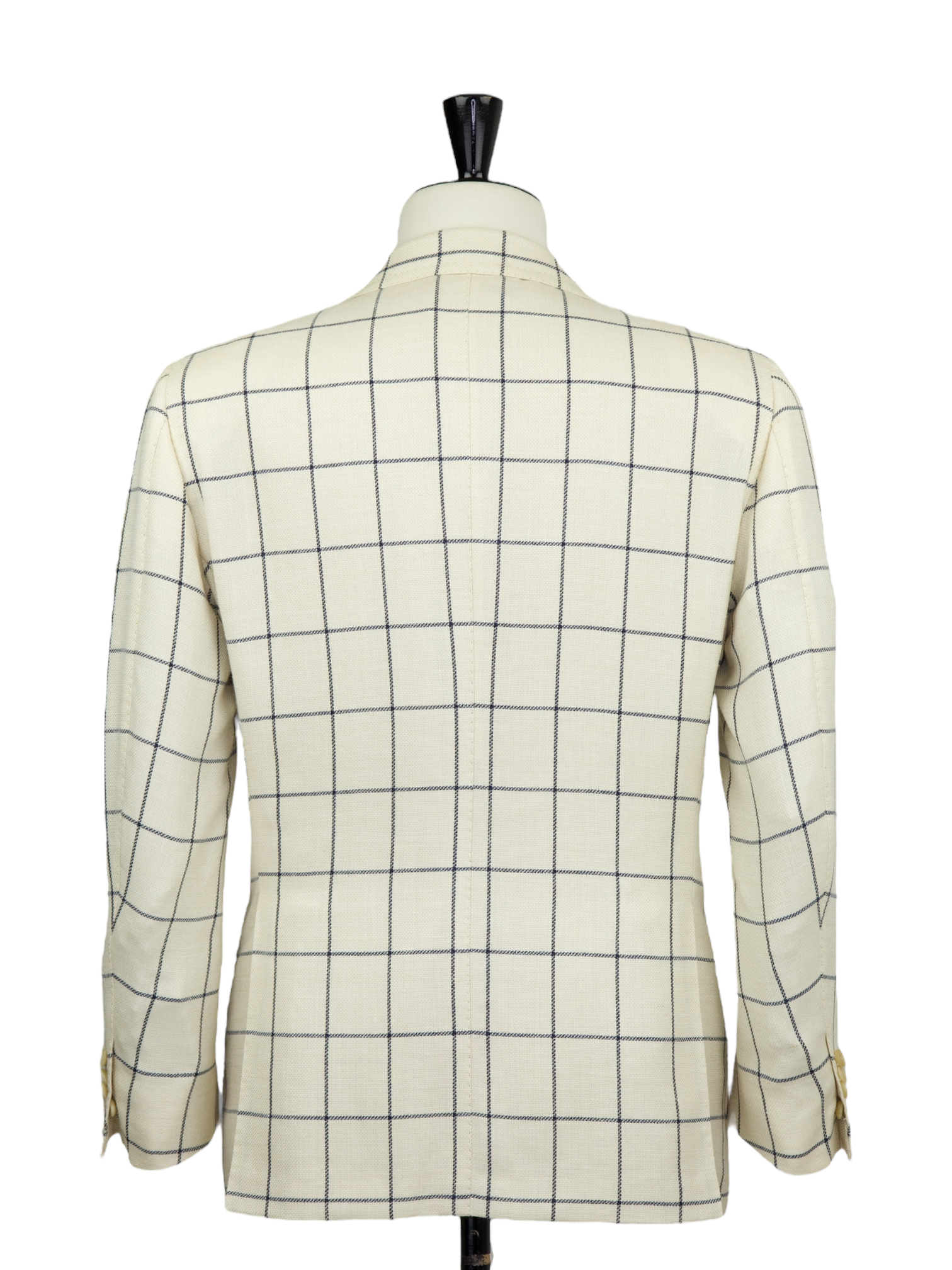 Cesare Attolini Offwhite Wool, Silk & Linen Hopsack Windowpane Jacket