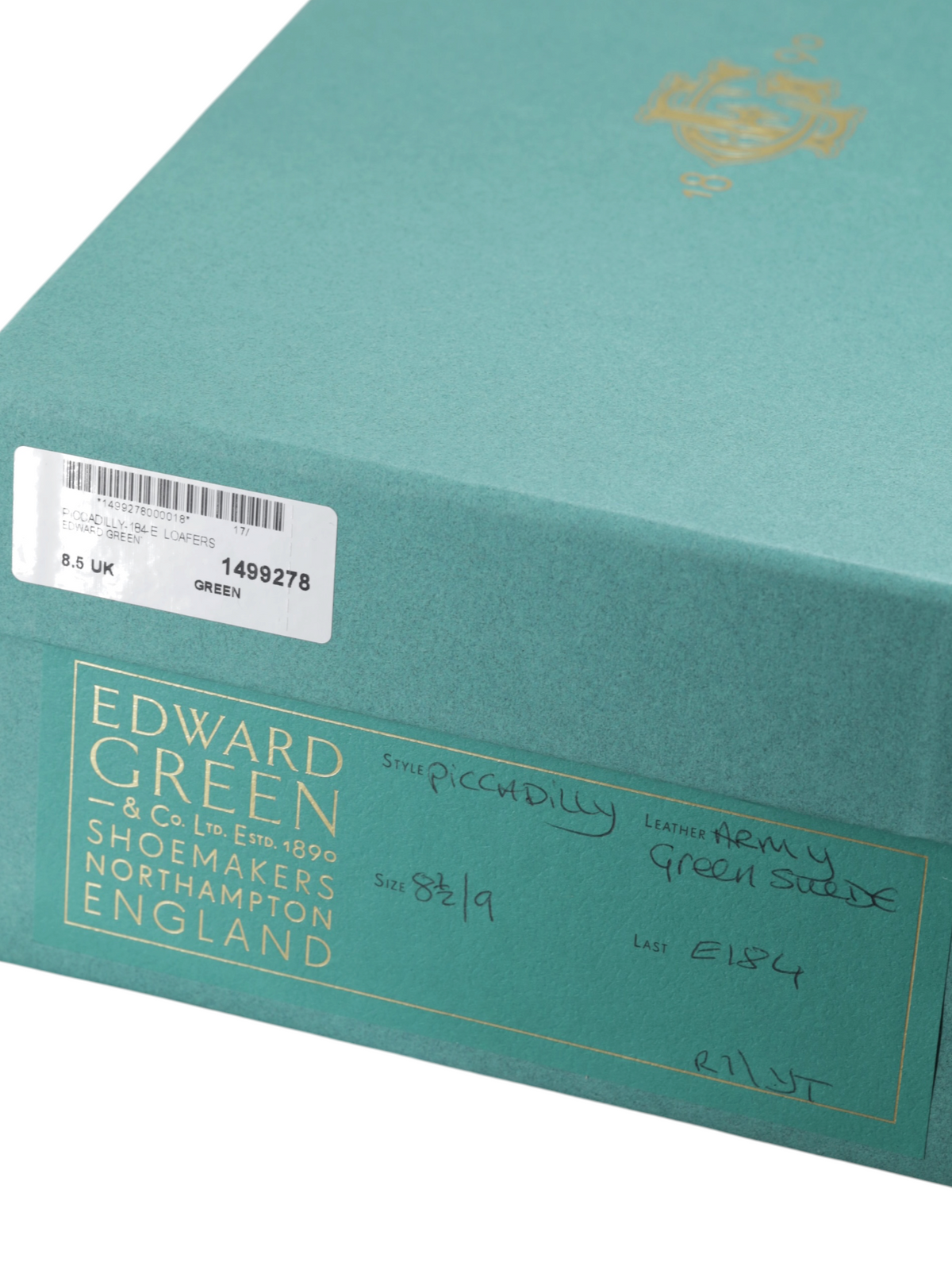 Edward Green Army Green Suede Piccadilly "E184" Penny Loafer