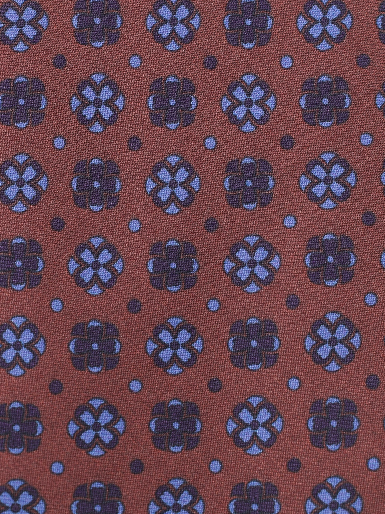 Kiton 5-Fold Dark Red & Purple Silk Geometric Floral Tie